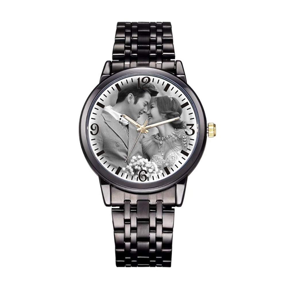 Custom Photo Stainless Steel Quartz Watch - Personalized Graphic Wristwatch for Men & Women - Perfect Gift for Anniversary, Birthday, or Special Occasion
