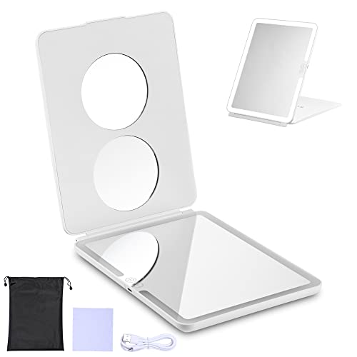 BYOOTIQUE 5X 3X LED Makeup Mirror with 3 Lighting Modes - Perfect for Travel & Vanity