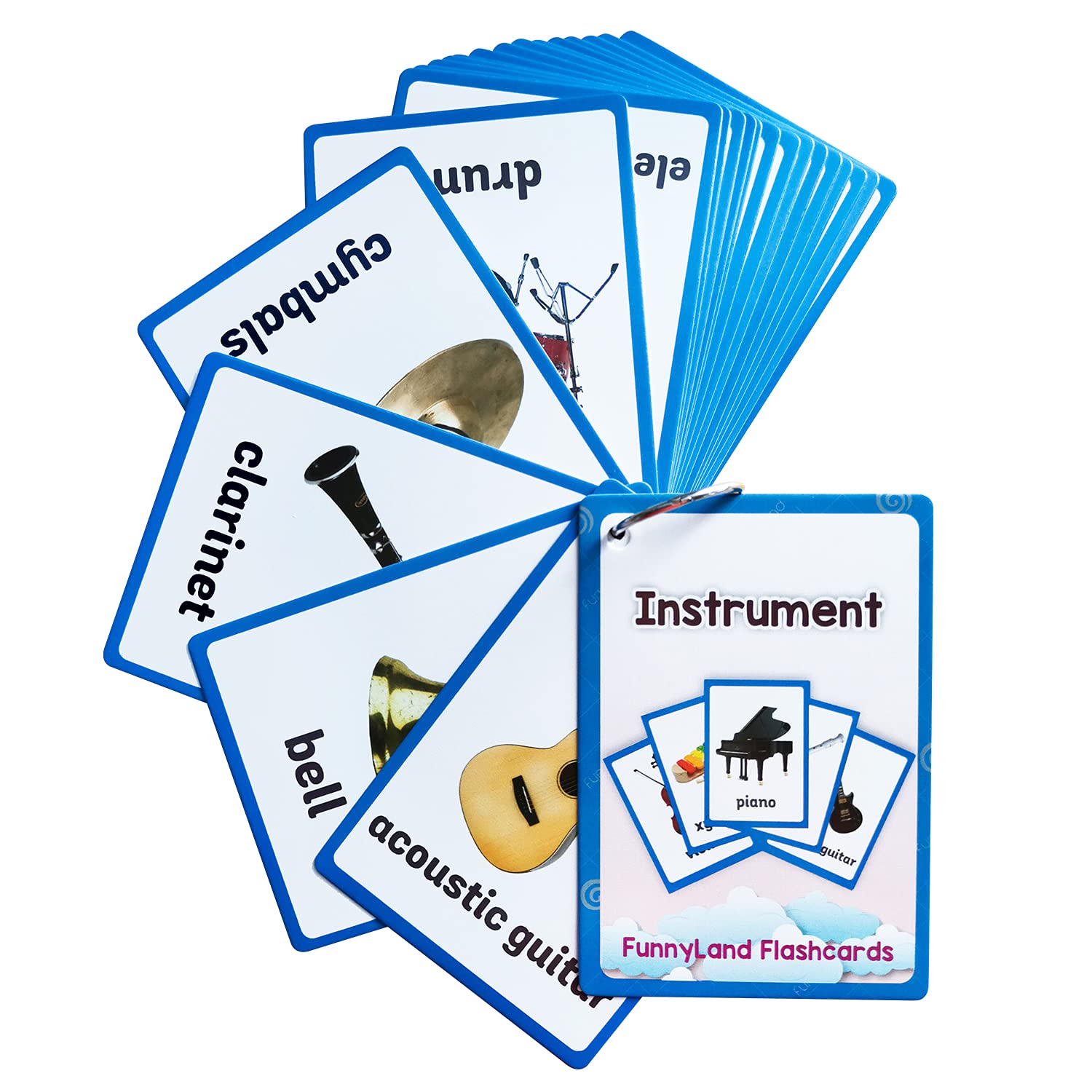 Lilias Musical Instrument Flash Cards for Toddlers - 20-Piece Preschool Learning Toys Set (4.3