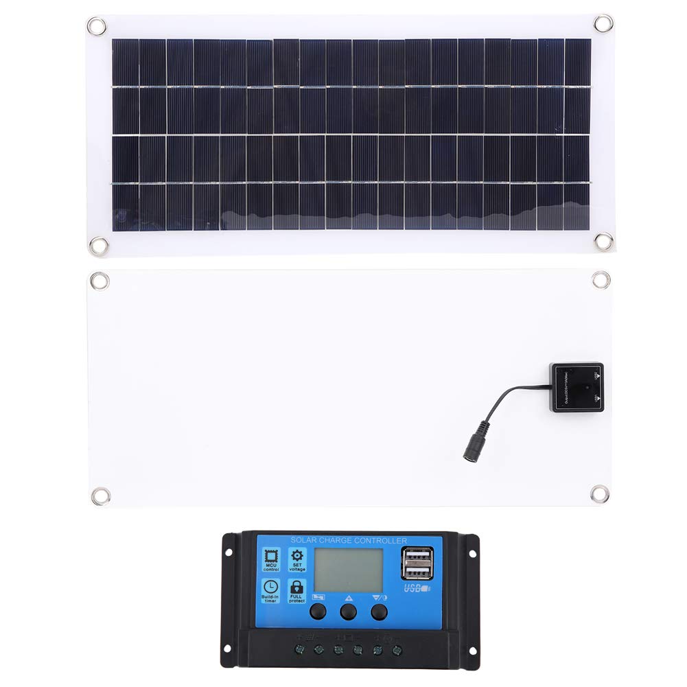 20W 18V Solar Charge Controller with Digital Display & USB Ports - High Efficiency MPPT Regulator with Reverse Current Protection for Solar Panels, RV, Boat, and Outdoor Power Systems - Perfect for Camping, Off-Grid Living, and Emergency Backup Power