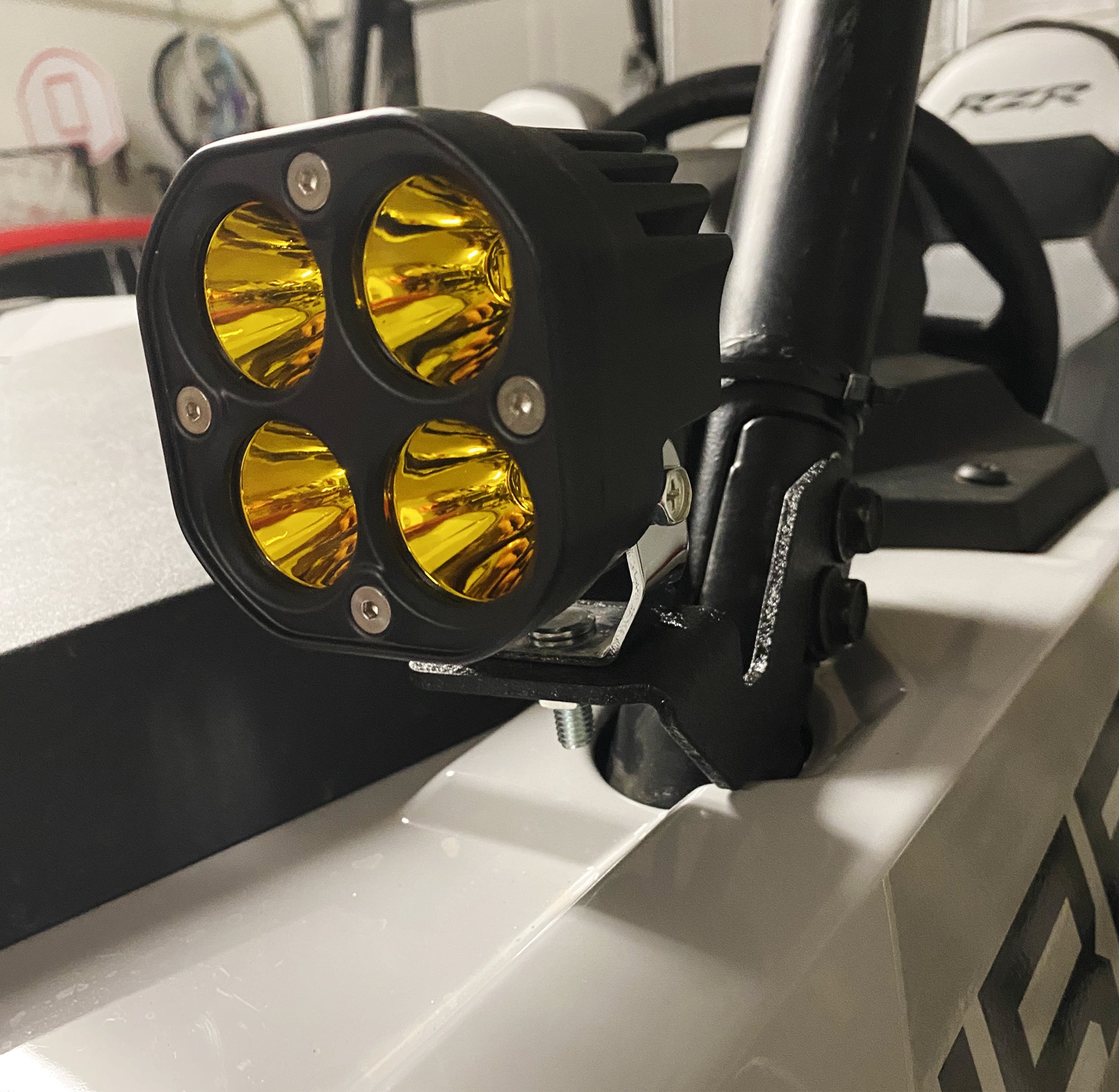 3000K Yellow 20W Round LED Ditch Light Kit with Bracket & Relay - Compatible with Polaris RZR ATV - Perfect for Off-Roading, Night Driving & Trail Adventures