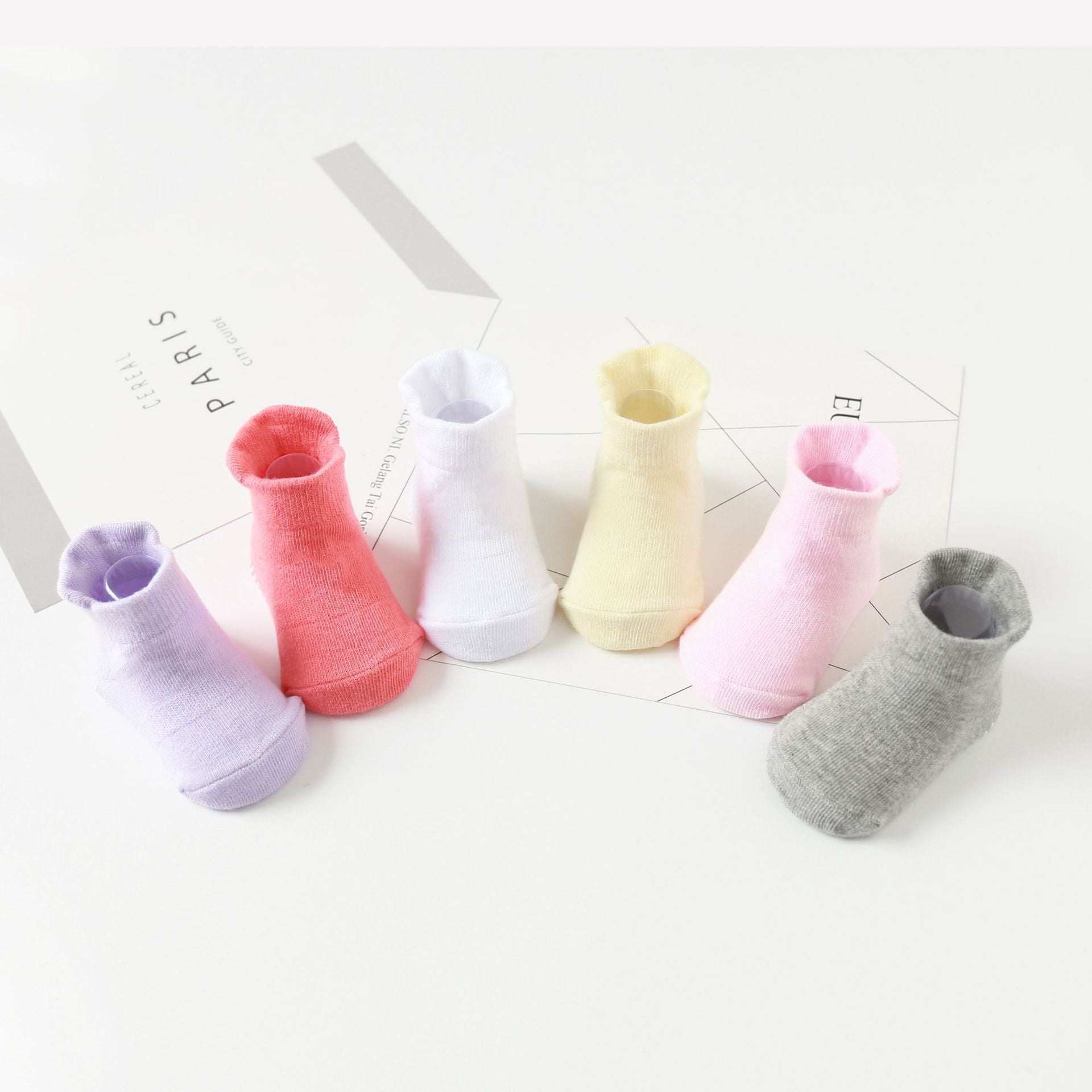 Non-Slip Baby Ankle Socks with Grips - Soft Cotton Breathable Toddler Socks for Crawling, Walking & Playtime