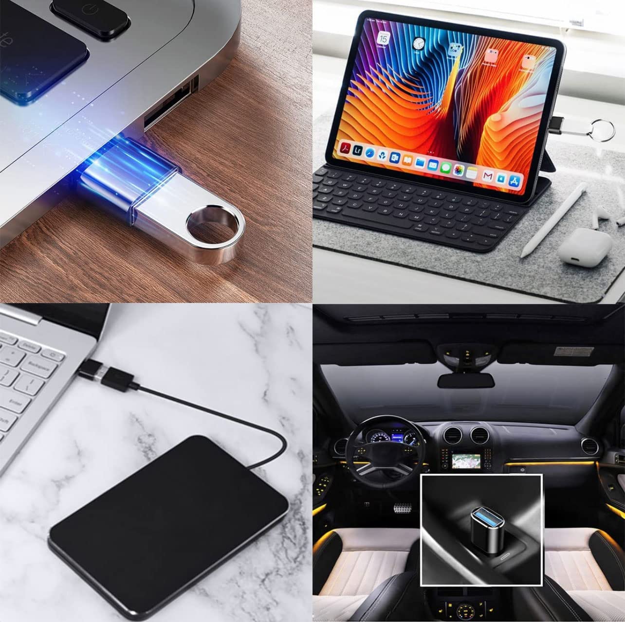 Magnetic USB C to USB 2.0 Adapter - OTG Converter USB-C to USB-A Compatible with MacBook, Smartphones & Type-C Devices (Black) - Perfect for Data Transfer & Charging on the Go