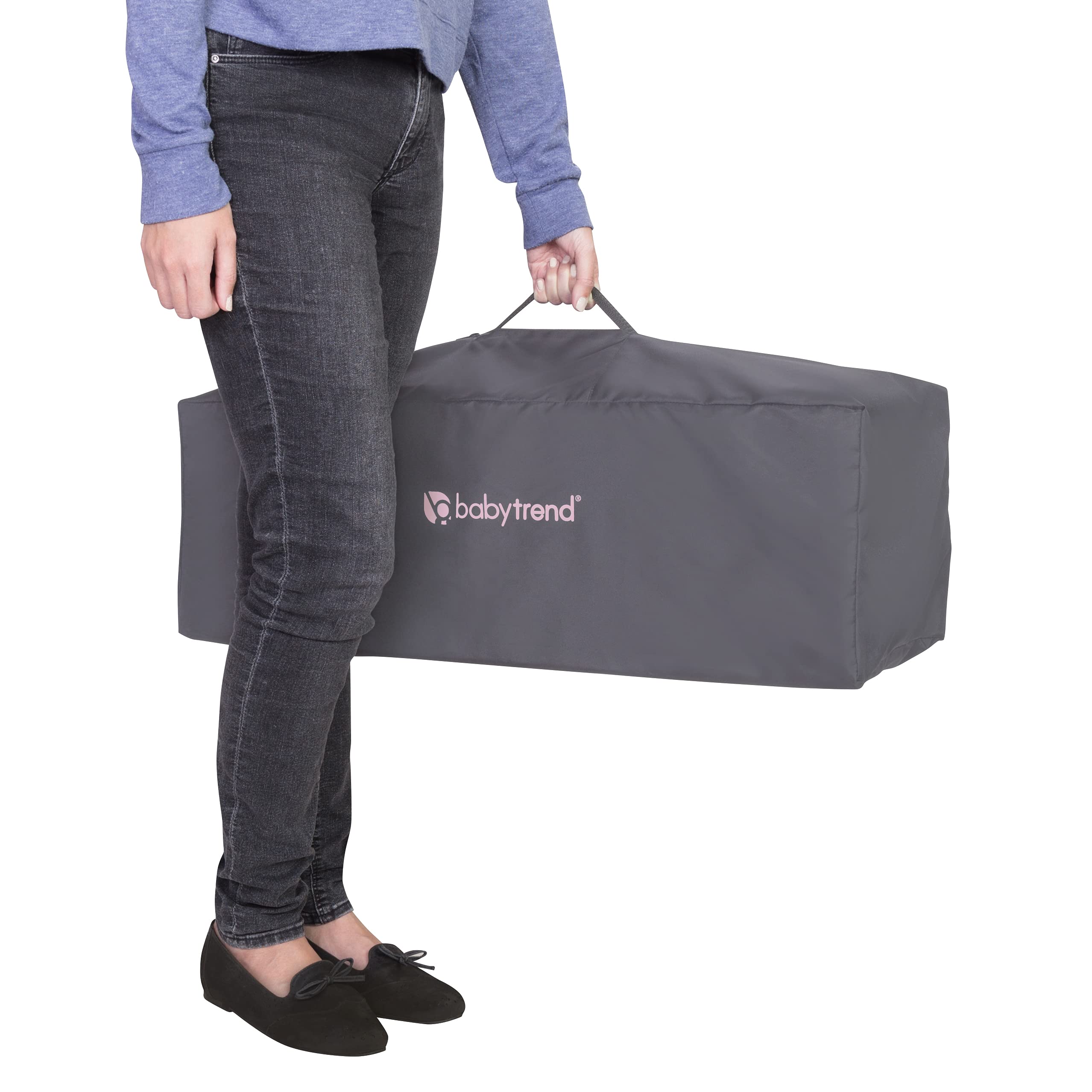 Baby Trend Lil' Snoppe Deluxe III Portable Infant Bassinet - Soft Pink for Newborns | Perfect for Nursery, Bedroom & Travel Use