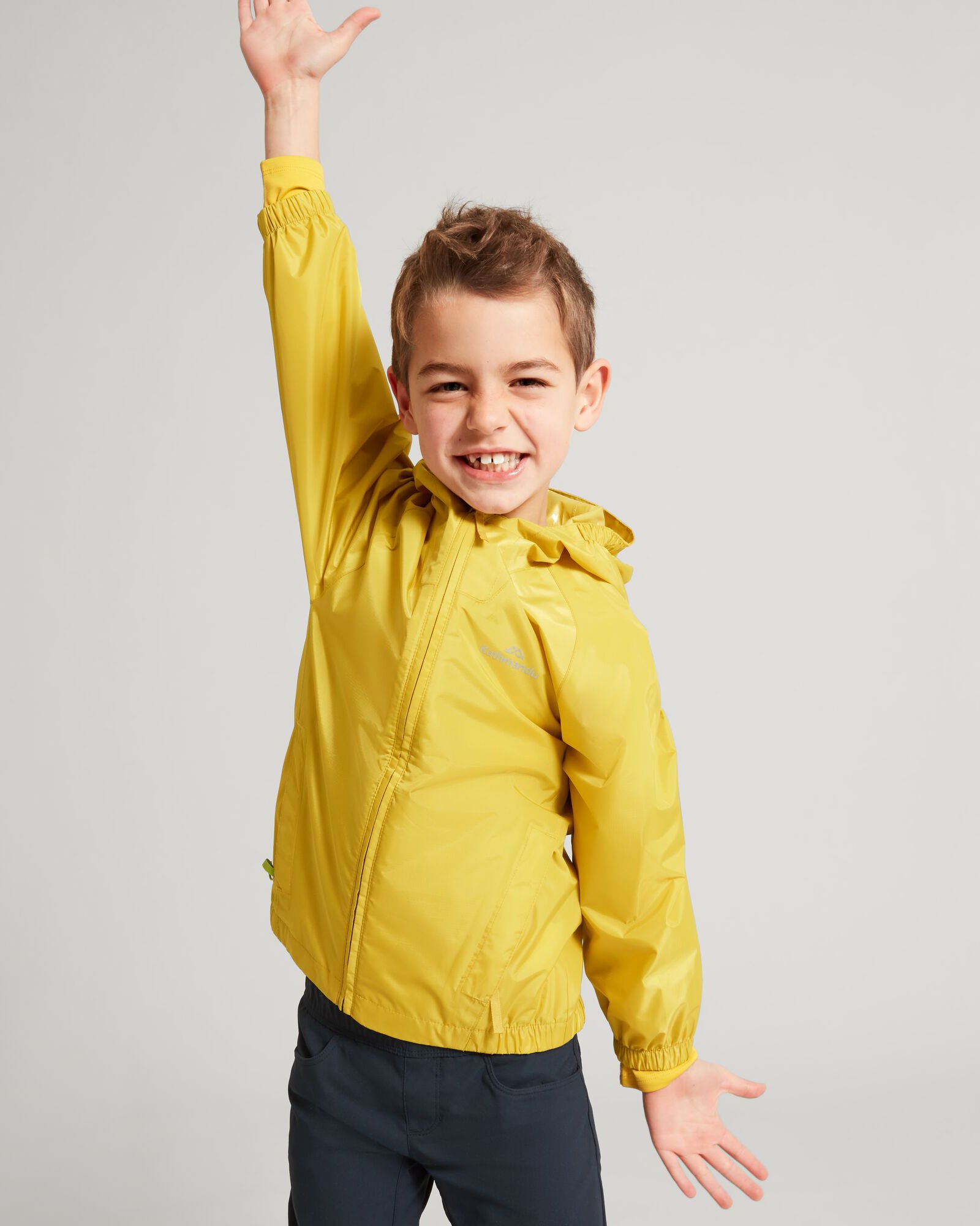 2L Kids Rain Jacket Waterproof Lightweight - Pocket it v4 Kowhai Yellow for Outdoor Play & School Commute