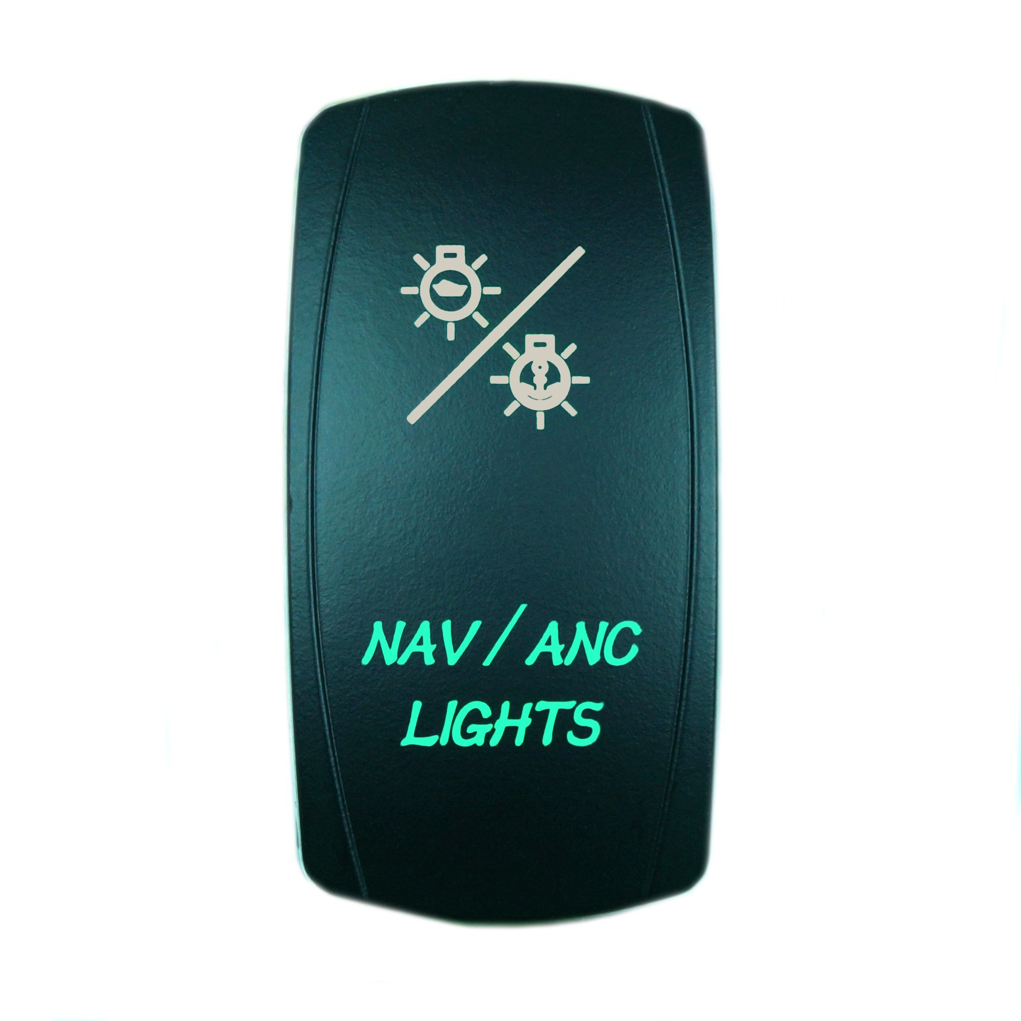 STVMotorsports Laser Green Rocker Switch 20A 12V ON/OFF LED Light for Boat, Truck & Off-Road Vehicles - Perfect for Navigation and ANC Lights Installation