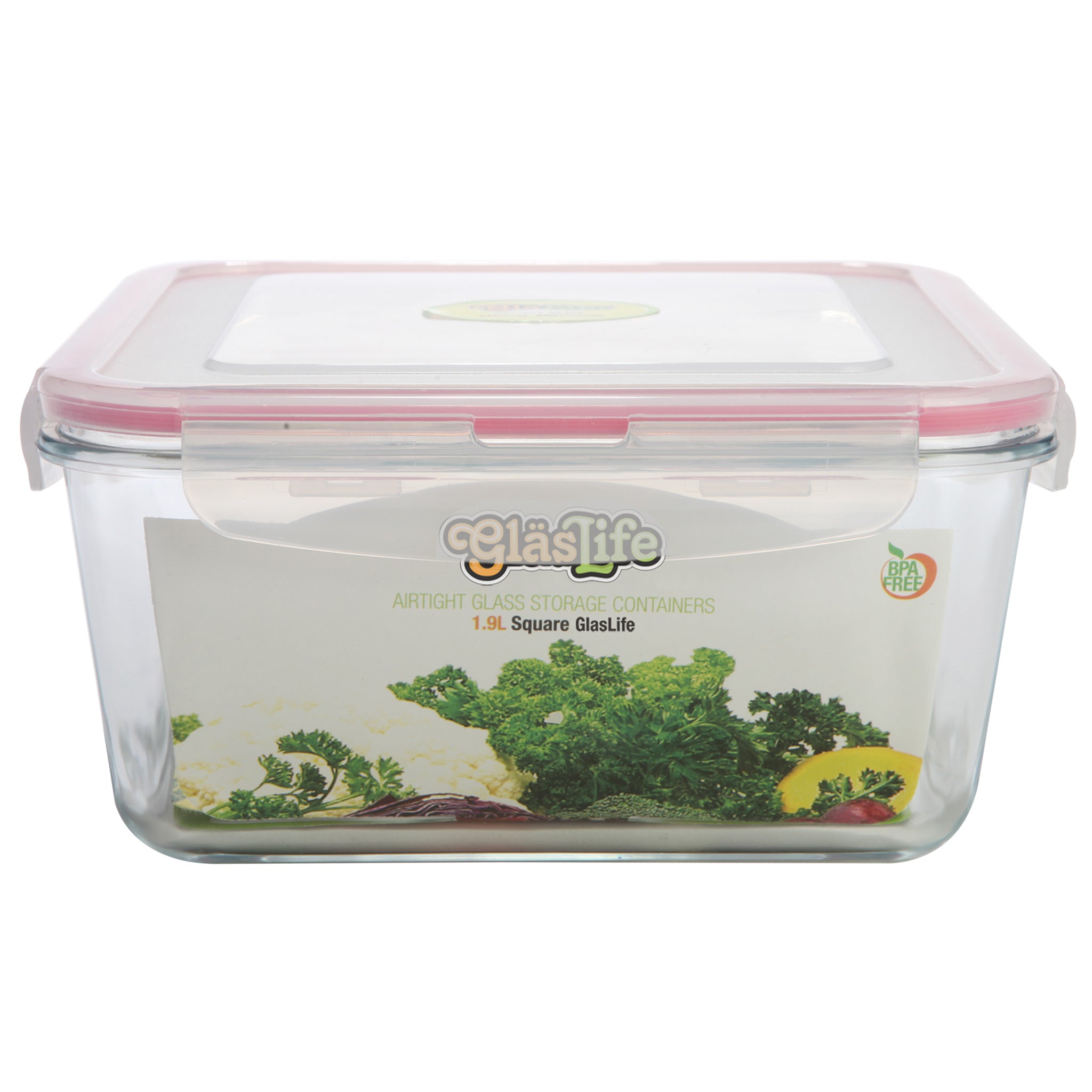 GlasLife® 4-Piece Airtight Square Glass Food Storage Containers with Lids - BPA Free, Leakproof Kitchen Organizers for Meal Prep, Pantry, Leftovers & Office Lunch