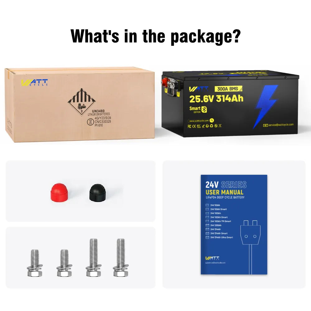 24V 314Ah Ultra Lightweight Lithium Battery with Bluetooth - Perfect for Solar Power Systems, RVs, Marine & Off-Grid Applications