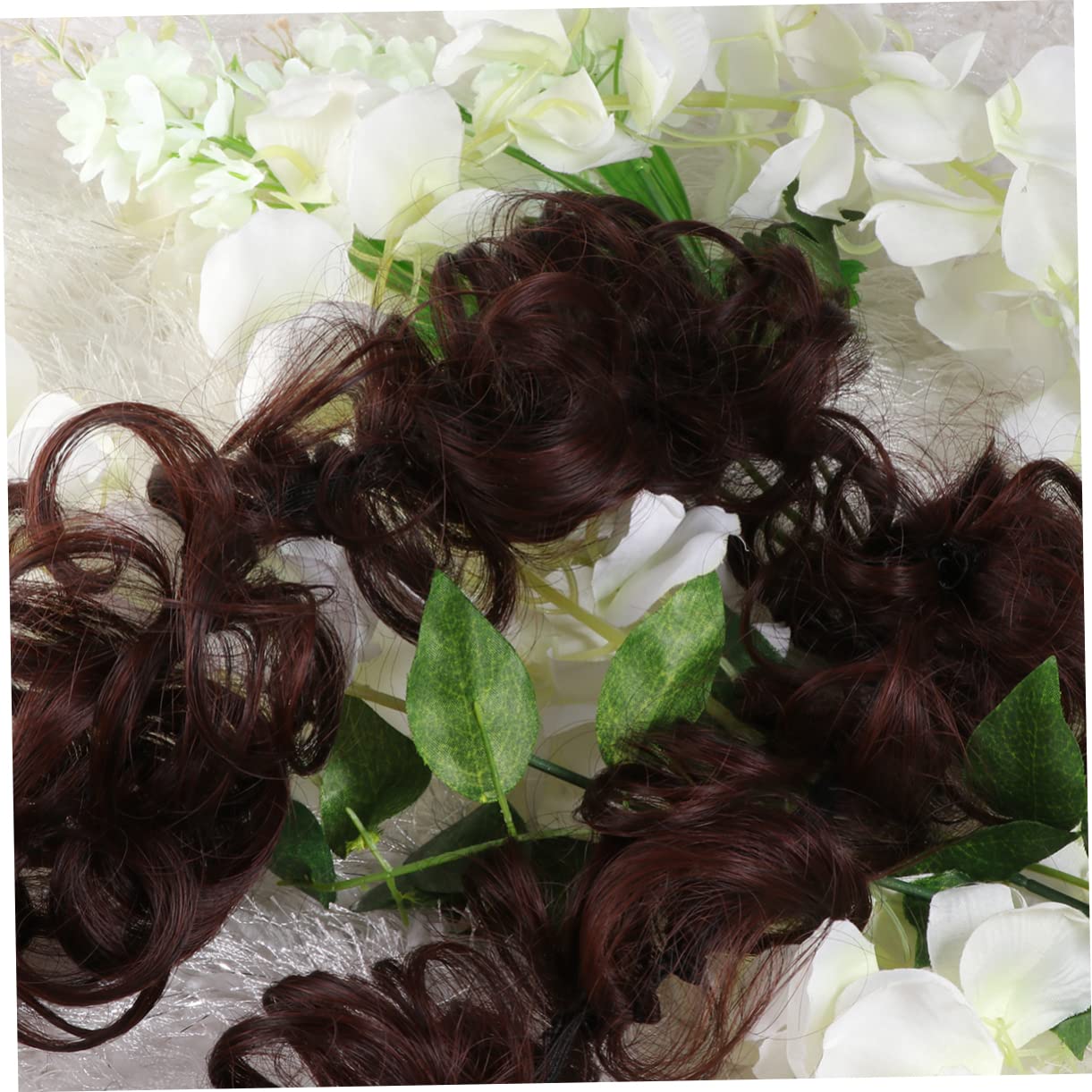 FOMIYES Hair Bun Maker for Women - Instant Wavy Curly Hair Extensions, Donut Chignon Hairpiece in Natural Chestnut Color | Perfect for Parties, Weddings & Everyday Styling