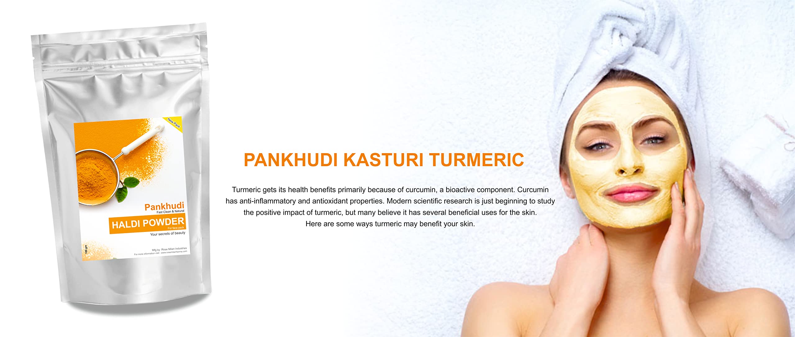 Pankhudi Multani Mitti, Kasturi Turmeric Powder & Sandalwood Powder Combo Pack (100G Each) with FREE Pure Rose Water (100ml) - Natural Ayurvedic Skincare for Glowing Face, Body & Hair Care