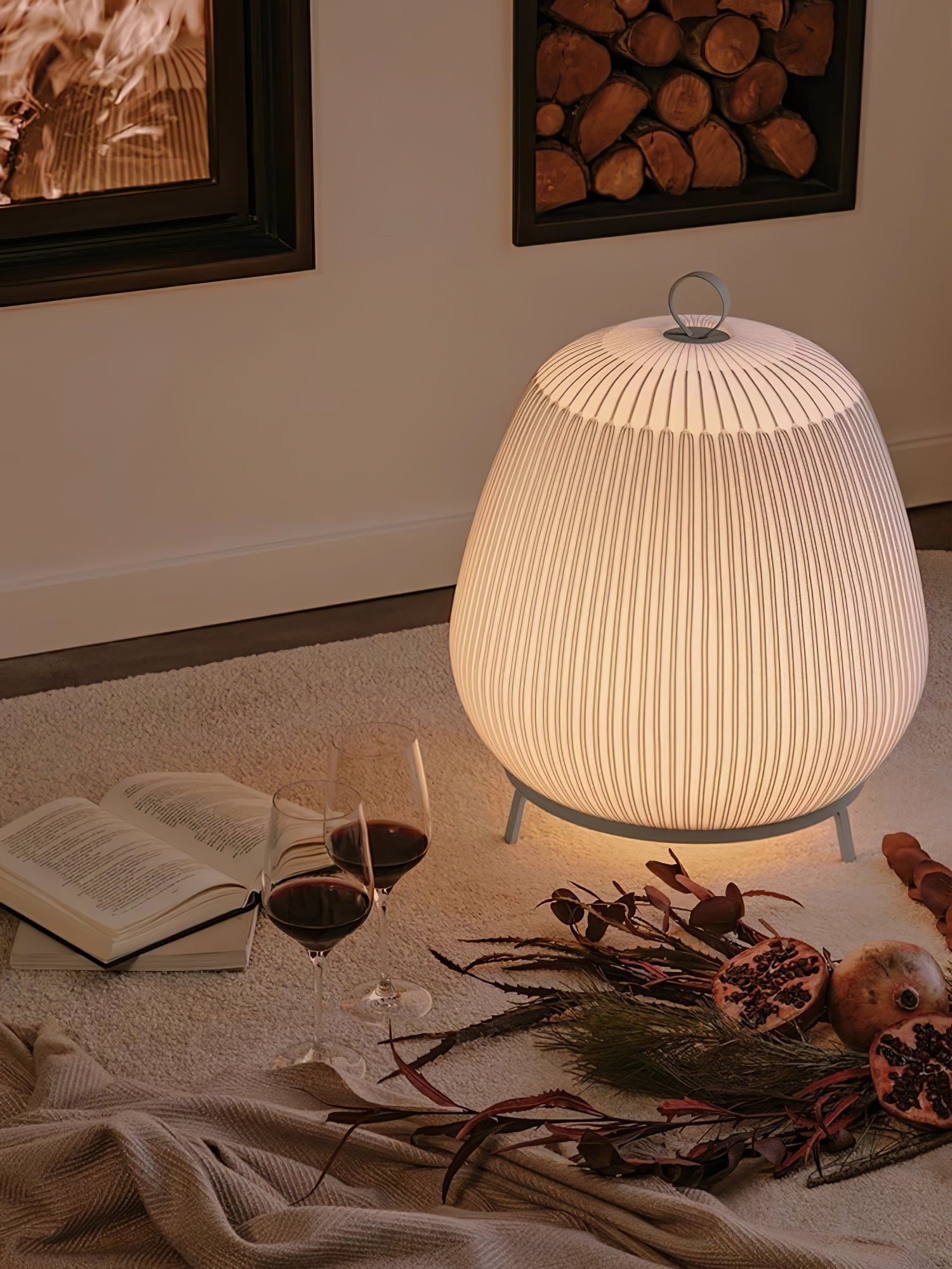 Modern Lantern Knit Table Lamp - Handmade Rattan Woven Nightstand Light for Bedroom, Living Room, and Office Decor - Perfect for Cozy Ambiance and Relaxation