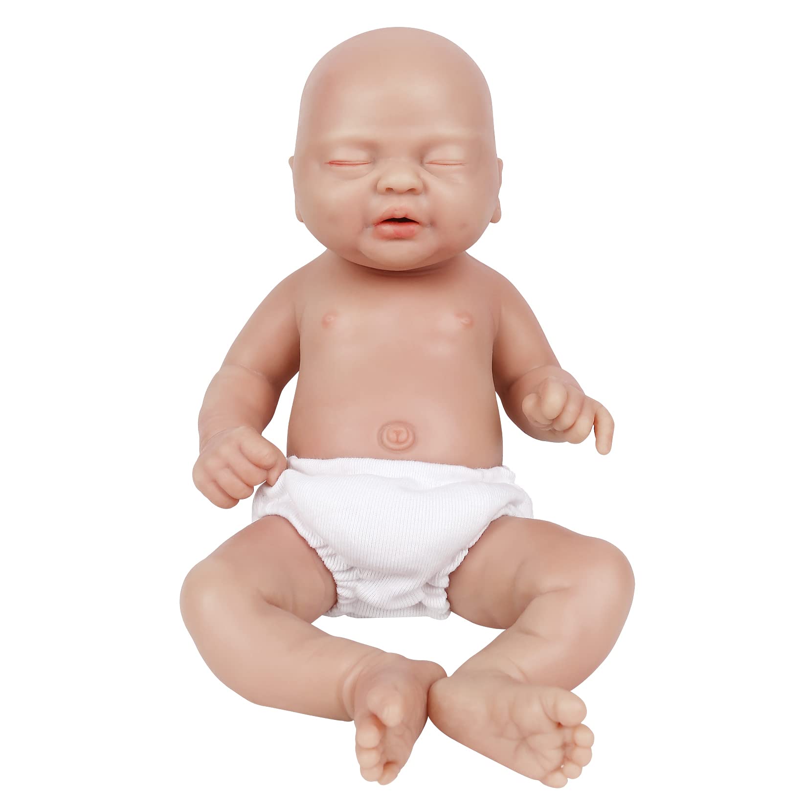 Vollence 14 Inch Realistic Sleeping Baby Doll - Full Body Soft Silicone, Pacifier Compatible, Safe & Non-Toxic - Perfect for Toddler Role Play, Gift for Girls, Nursery Decor & Sensory Play