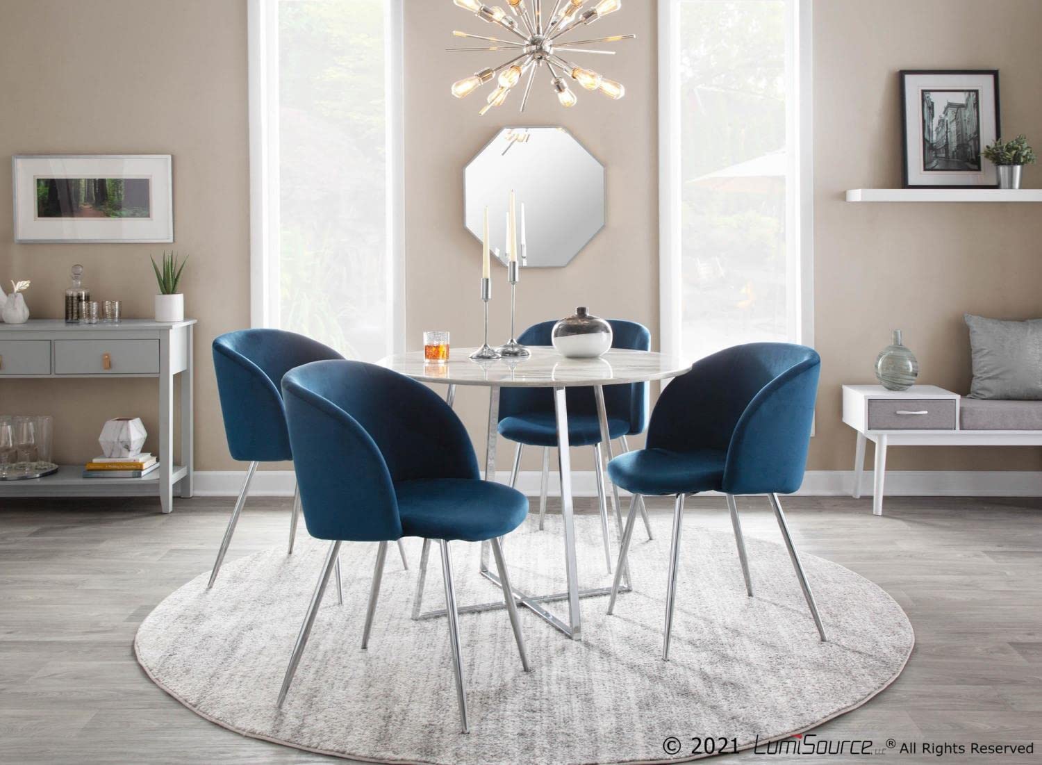 LumiSource Fran Chair - Set of 2 Modern Upholstered Dining Chairs for Kitchen Table, Comfortable Contemporary Seating for Home & Restaurant Use