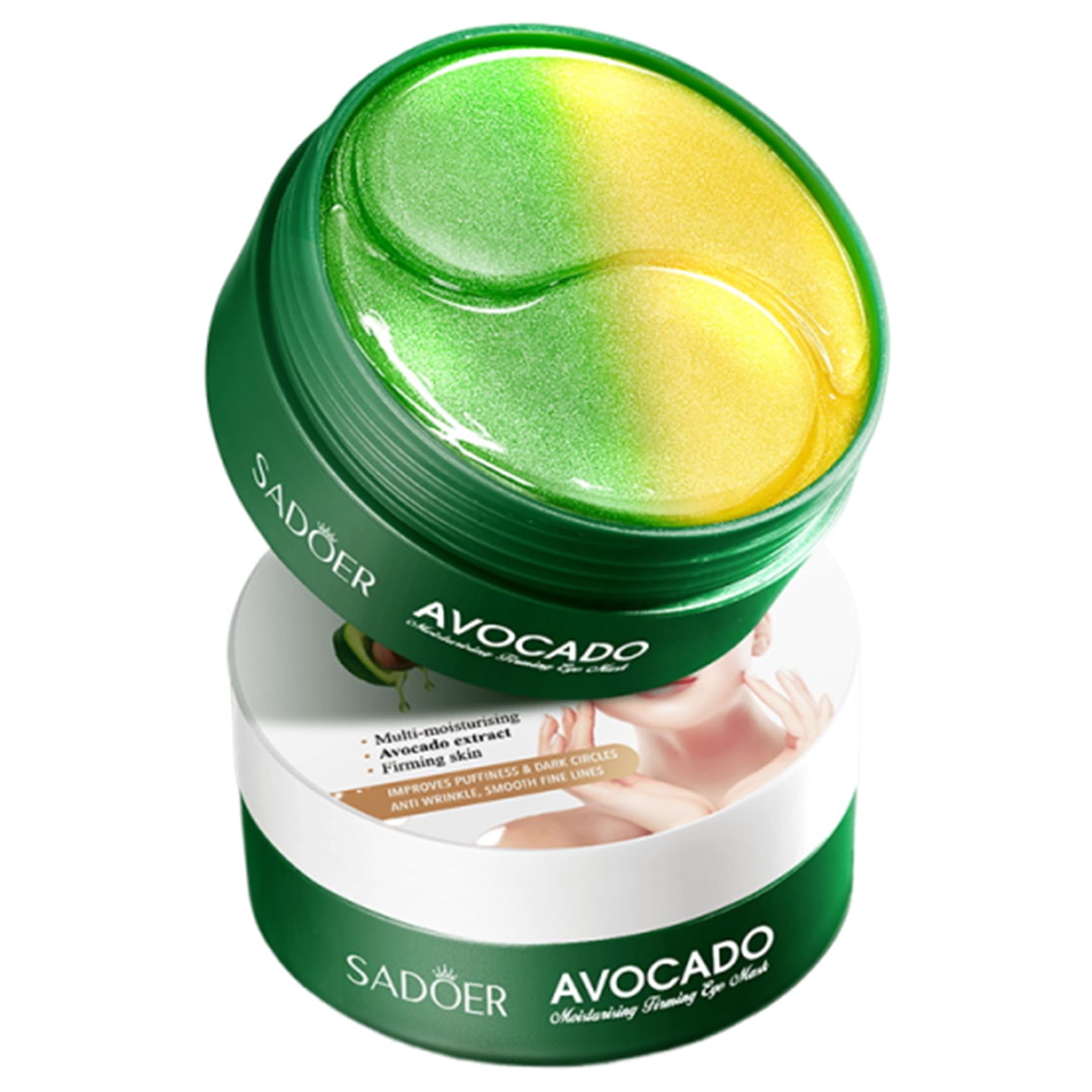 Avocado Under Eye Patches - 60 Pcs Anti-Aging Collagen & Hyaluronic Acid Eye Masks for Dark Circles, Puffiness & Wrinkles | Deep Hydration & Skin Refresh | Perfect for Night Routine & Travel Skincare