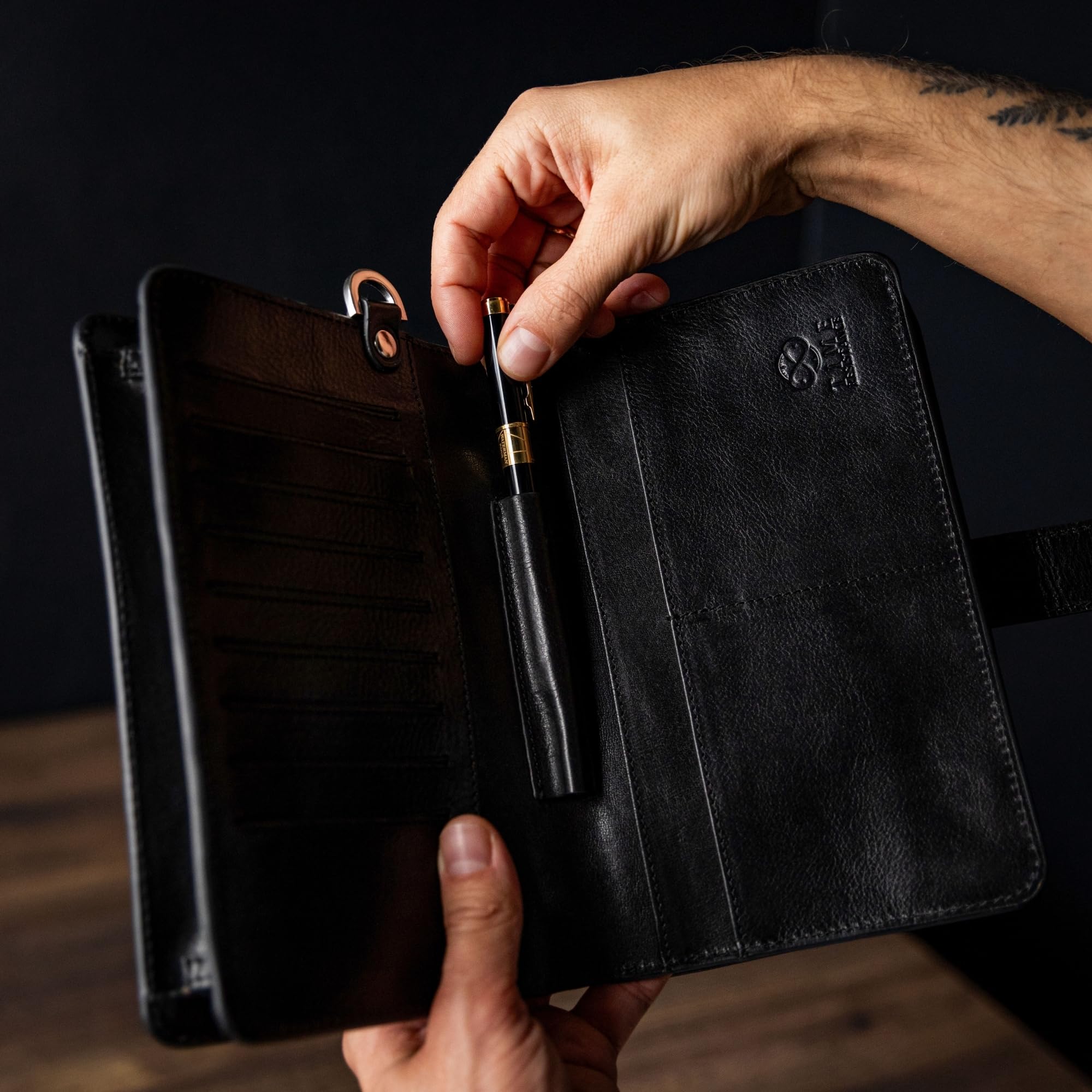 Premium Italian Leather Clutch for Men - Handmade Time-Resistant Wrist Organizer Bag - Perfect for Business, Travel & Daily Essentials