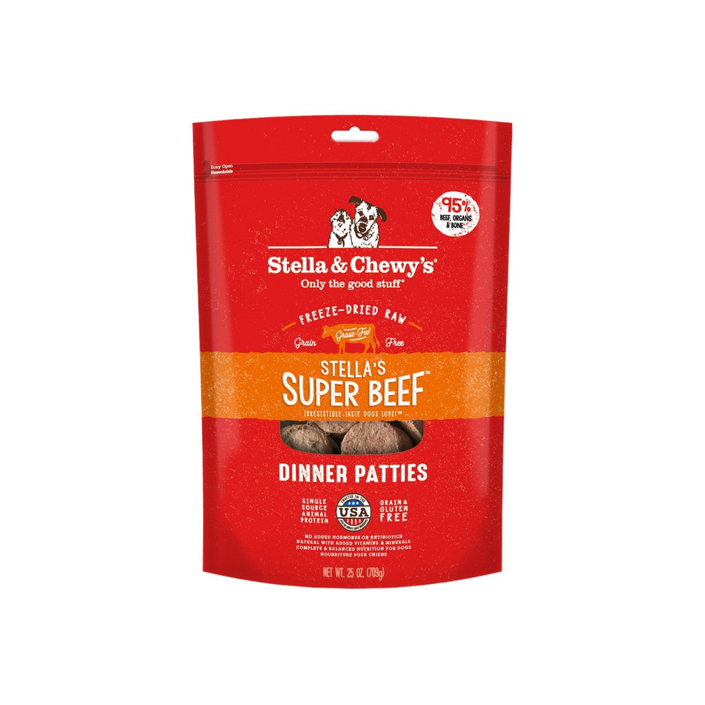 Stella & Chewy's Freeze-Dried Raw Dinner Patties for Dogs - 14oz & 25oz Sizes | Grain-Free, High-Protein, Complete Nutrition for Healthy Digestion | Perfect for Small & Large Breeds, Travel & Training Treats