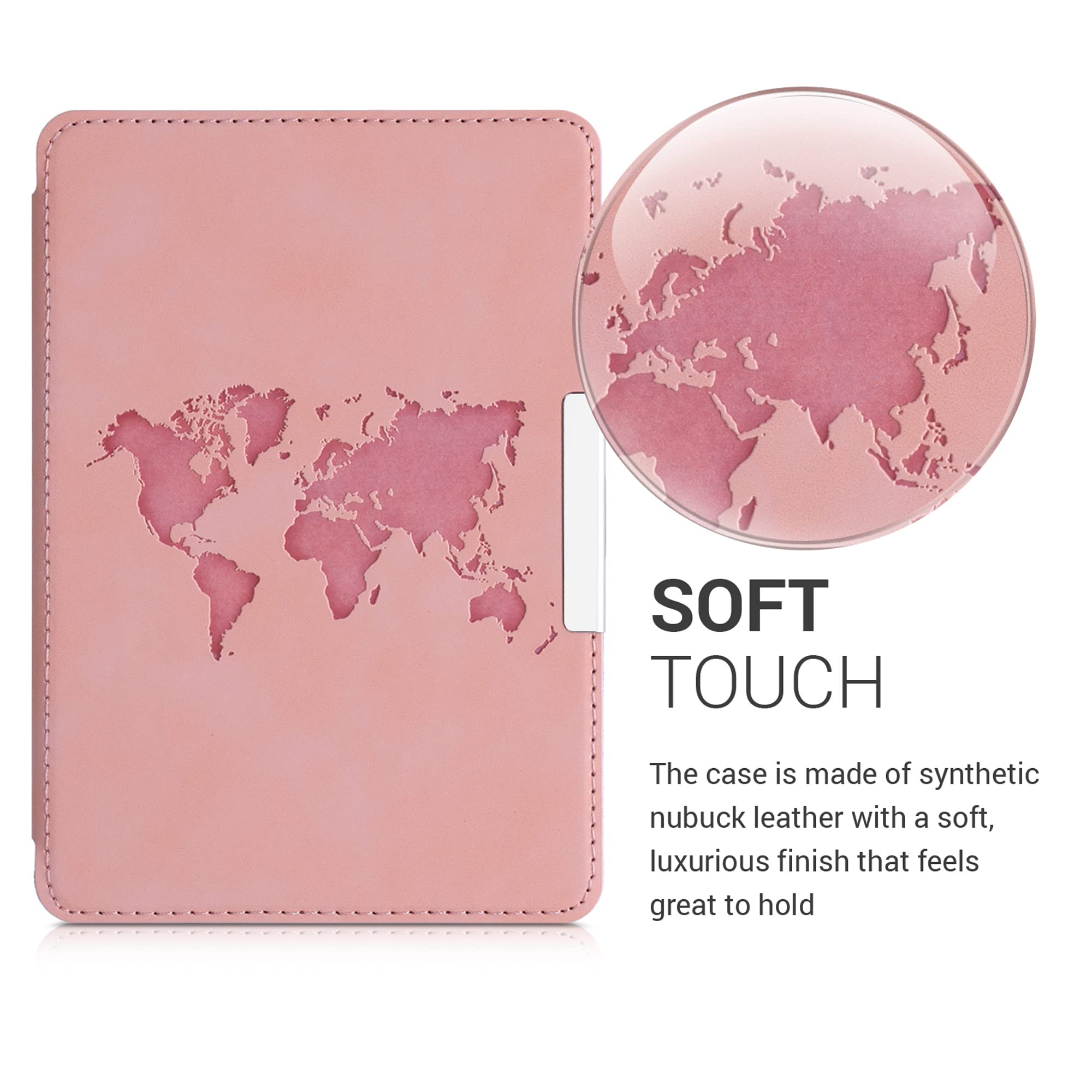 kwmobile Protective Case for Amazon Kindle Paperwhite (10th Generation - 2018) - Lightweight eReader Cover with Travel-Friendly Design in Dusty Pink | Perfect for Reading, Commuting, and Travel Accessories