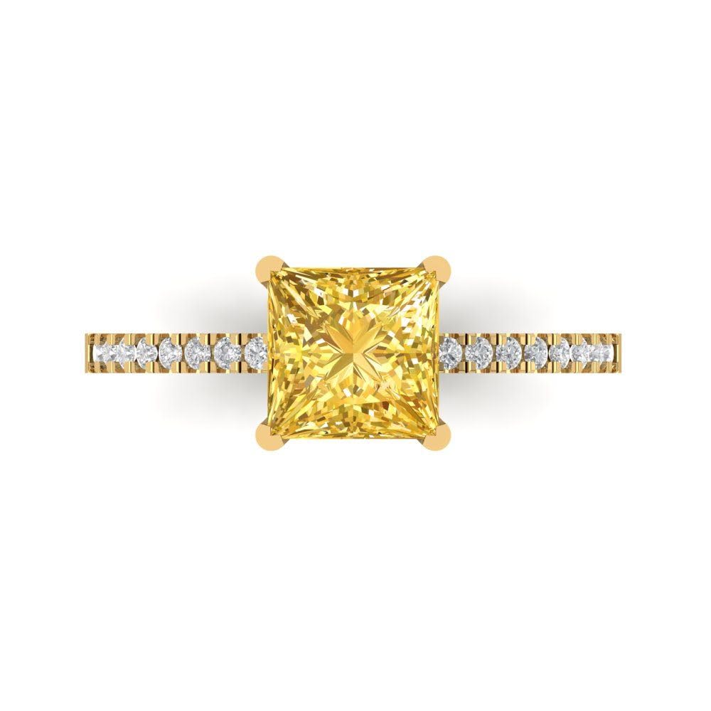 1.66ct Natural Yellow Citrine Ring 18K Gold for Engagement & Wedding
