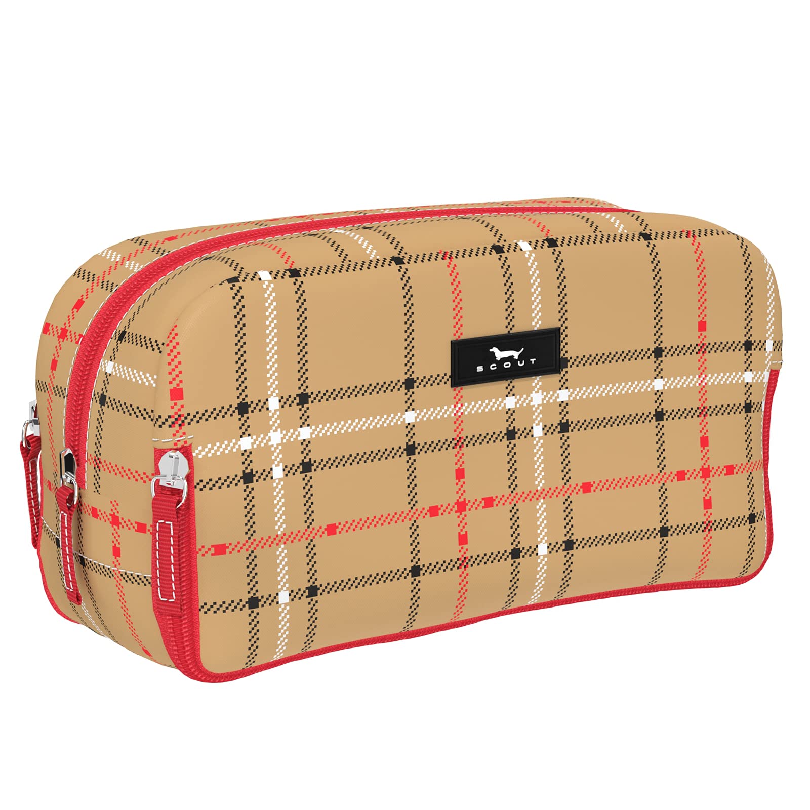 SCOUT 3-Way Travel Makeup Bag for Women - Waterproof Toiletry Organizer with 3 Zipper Compartments, Stands Upright & Easy to Clean - Perfect for Travel, Gym, and Daily Cosmetics Storage