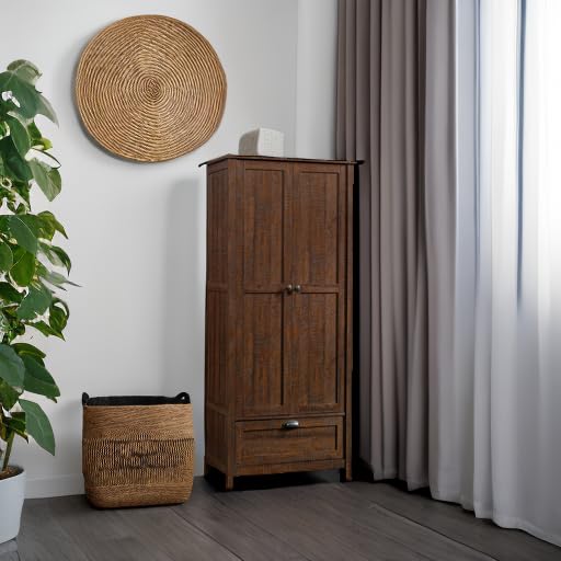 Sauder Rustic Walnut Storage Cabinet - Pantry Organizer for Kitchen, Bathroom & Office - Wooden Cupboard with Adjustable Shelves for Home Organization