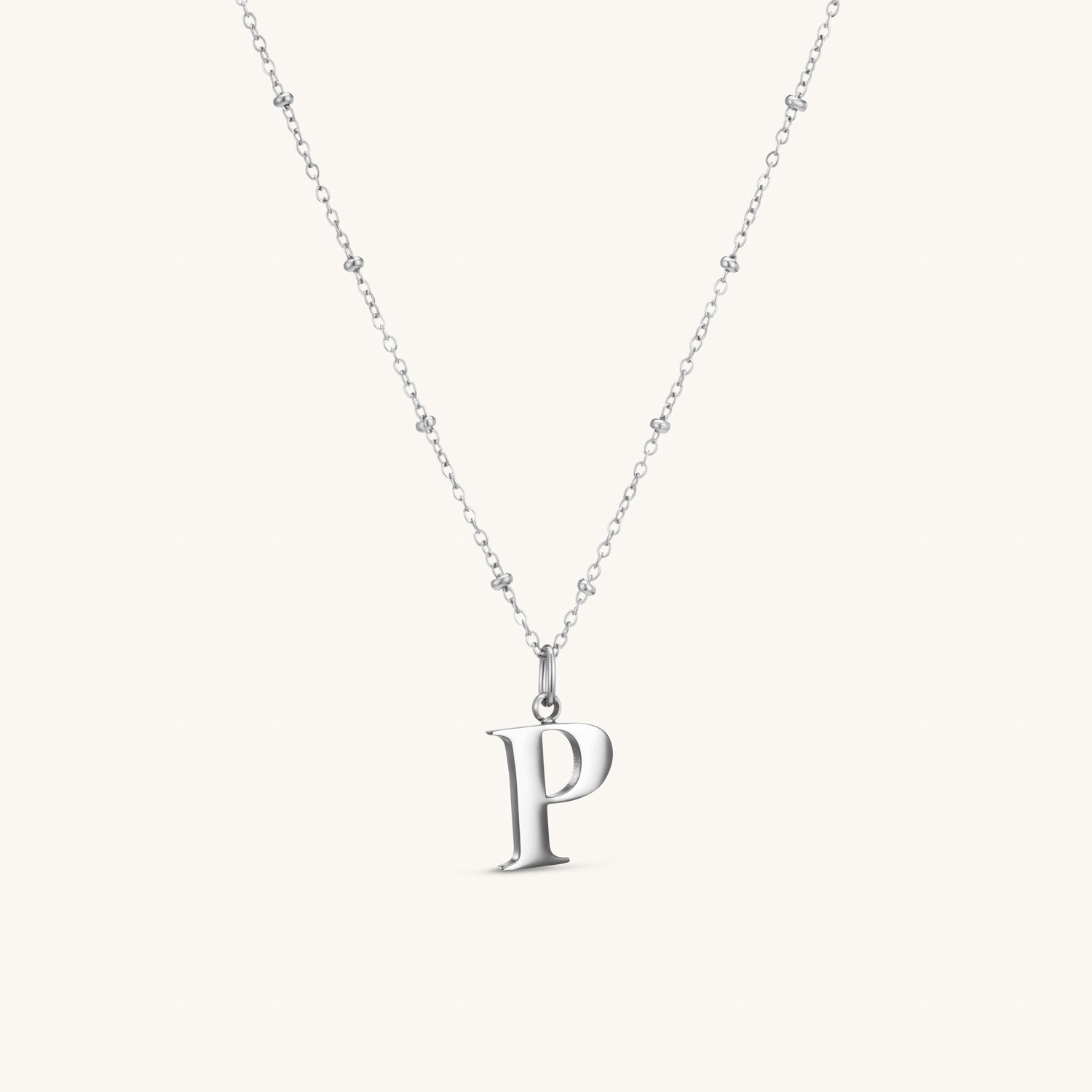 Silver Initial Pendant Necklace - Personalized Letter P Jewelry for Women, Gift for Her | Perfect for Birthdays, Anniversaries & Everyday Wear