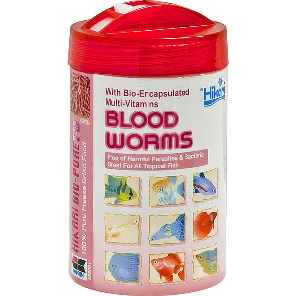 Premium Hikari Freeze Dried Blood Worms for Tropical Fish - High Protein Aquatic Food for Betta, Goldfish & Guppies - Perfect for Daily Feeding & Nutrition Boosting