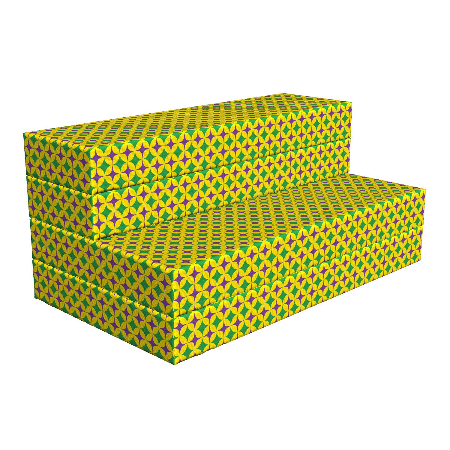 Ambesonne Mardi Gras Foldable Mattress - Retro Star Pattern, 78.7