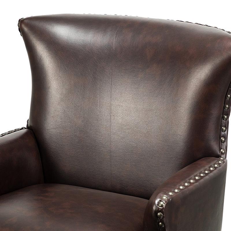 Brooklyn Vegan Leather Armchair - Modern Faux Leather Lounge Chair for Living Room, Office & Dorm - Comfortable Mid-Century Style Accent Chair
