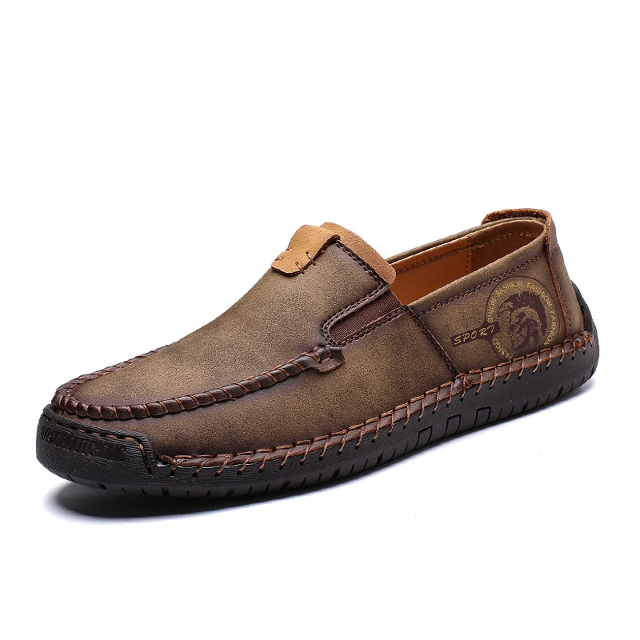Men's Classic Leather Loafers - Comfortable Soft Stitching Moccasin Shoes for Business & Casual Wear | Breathable & Lightweight for Walking, Office, Travel & Daily Use