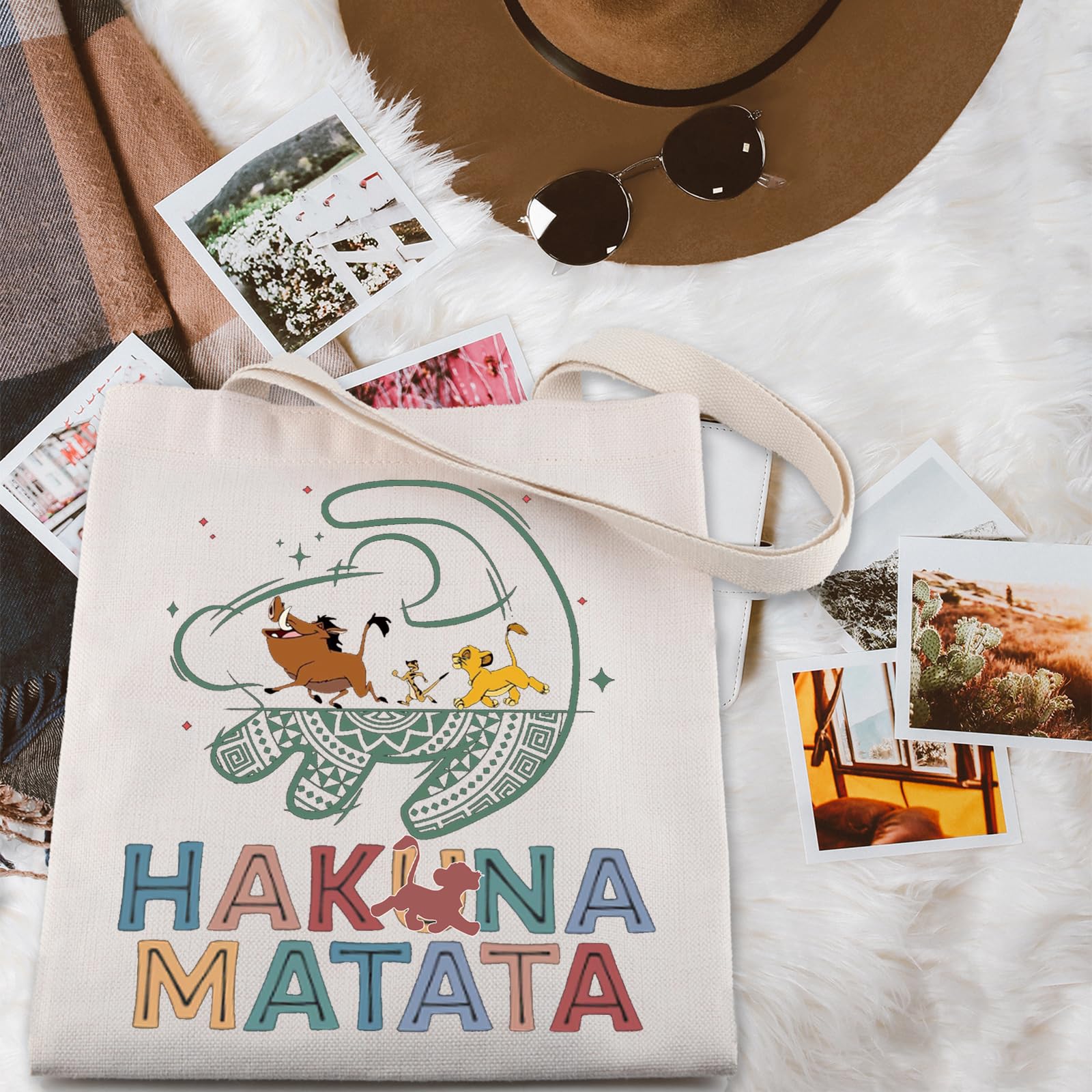 ENSIANTH Lion Lover Tote Bag - Animal Kingdom Inspired Gift for Cartoon Fans, Disney Movie Merchandise | Perfect for Grocery Shopping, Beach Trips & Disney Park Visits
