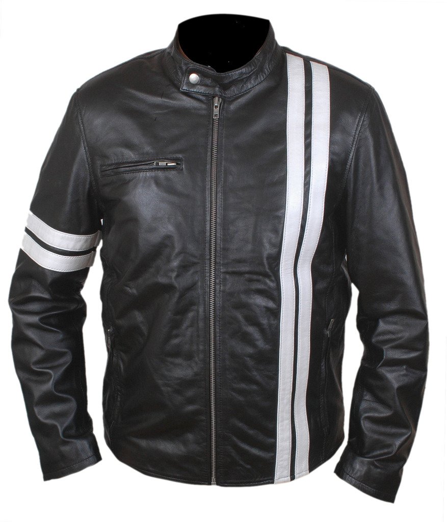 F&H Men's Genuine Leather Jacket - San Francisco John Tanner Gaming Style - Premium Biker Jacket for Men | Perfect for Motorcycle Riding, Cosplay & Casual Wear