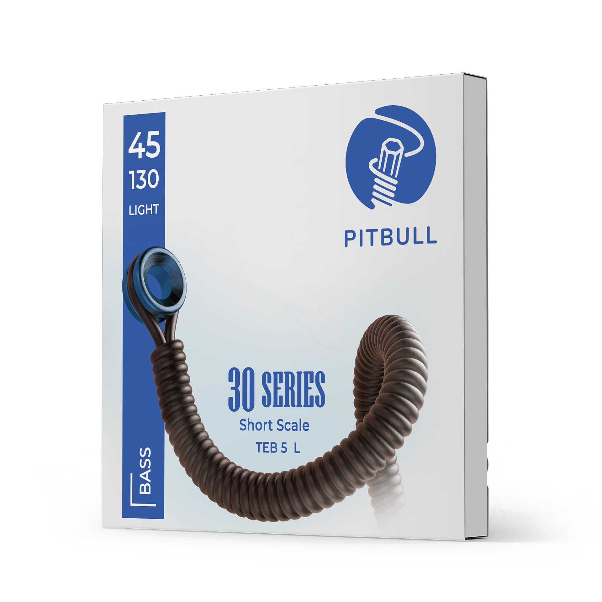 Pitbull Bass Guitar Strings 30 Series Short Scale TEB 5 L 45-130 Light 5 Strings Set - Perfect for Rock, Jazz & Studio Recording