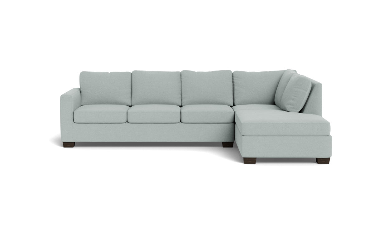 Track 121 Right Chaise Sleeper Sectional Sofa - Modern L-Shaped Convertible Couch with Pull-Out Bed for Living Room, Guest Room & Small Spaces