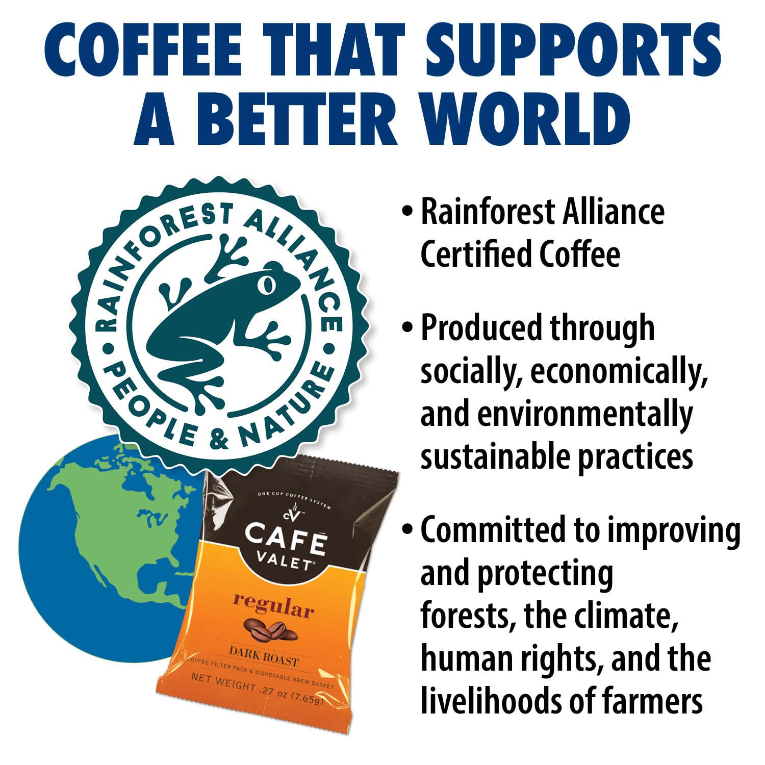 Dark Roast Single Serve Coffee Packets - 84 Count for Café Valet Makers | Home & Office Use