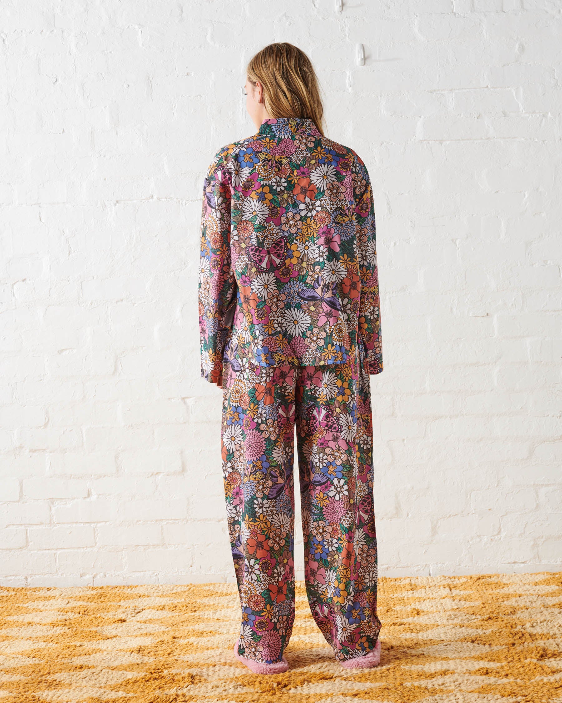 Bliss Floral Teen Organic Cotton Long Sleeve Pajama Set - Soft & Comfortable Sleepwear for Girls, Perfect for Sleepovers, Lounging & Cozy Nights