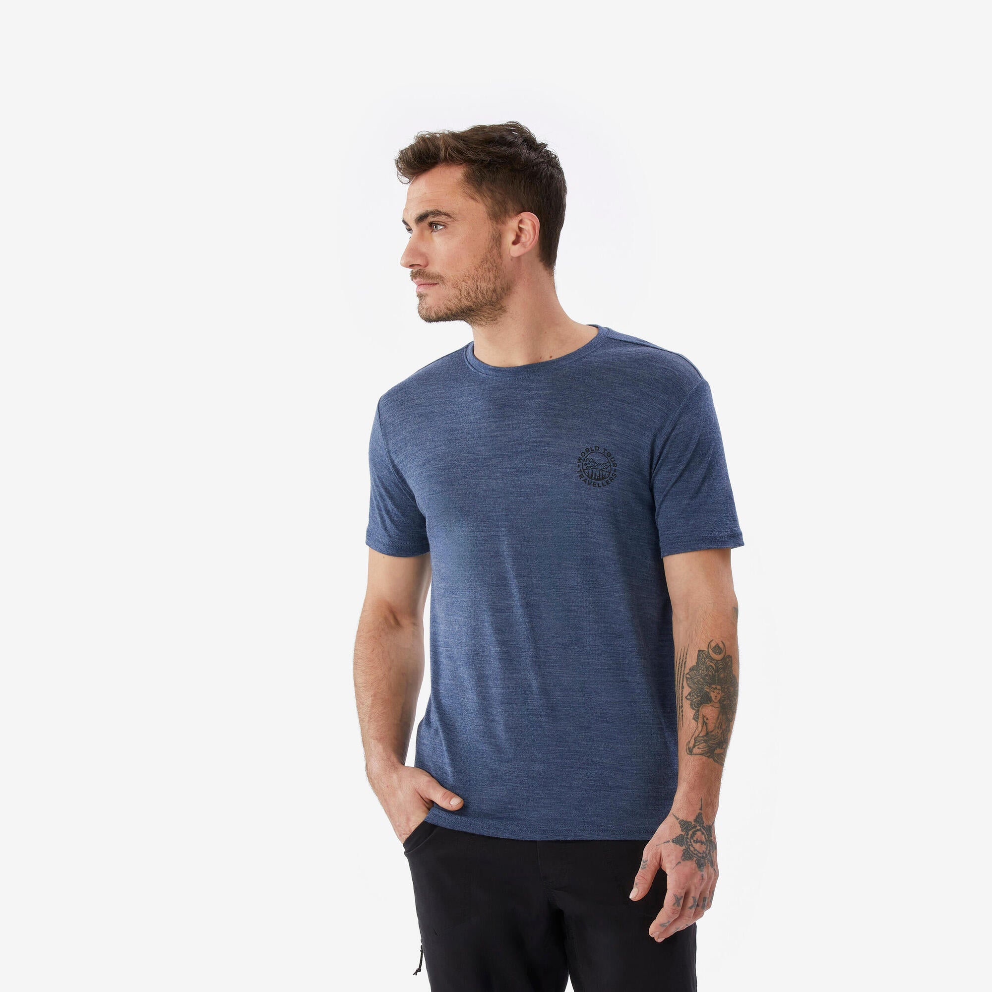 Simond Men's Travel 500 Merino Wool T-Shirt - Lightweight & Odor-Resistant Travel Shirt for Hiking, Camping & Outdoor Adventures