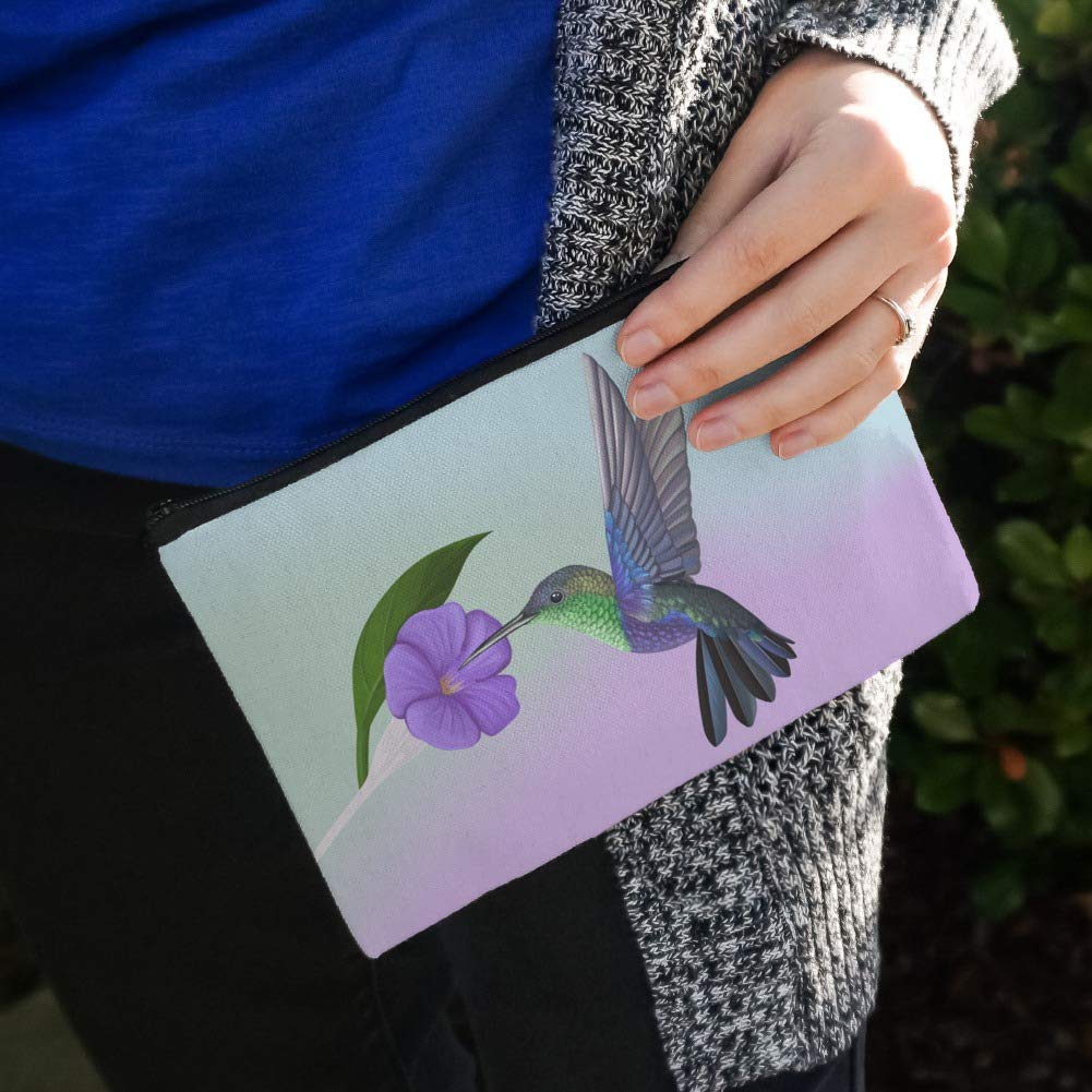 GRAPHICS & MORE Hummingbird Crowned Woodnymph Purple Violet Makeup Bag Cosmetic Organizer Pouch - Perfect for Travel, Gym & Daily Essentials Storage