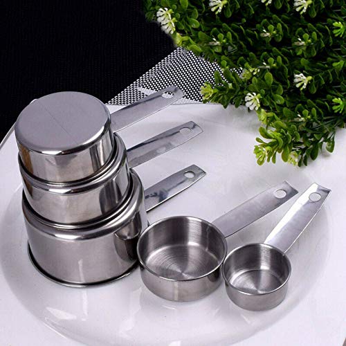 BIG BOOM® 5-Piece Stainless Steel Measuring Cups and Spoons Set - Durable Kitchen Tools for Baking, Cooking & Home Use - Perfect for Measuring Dry & Liquid Ingredients