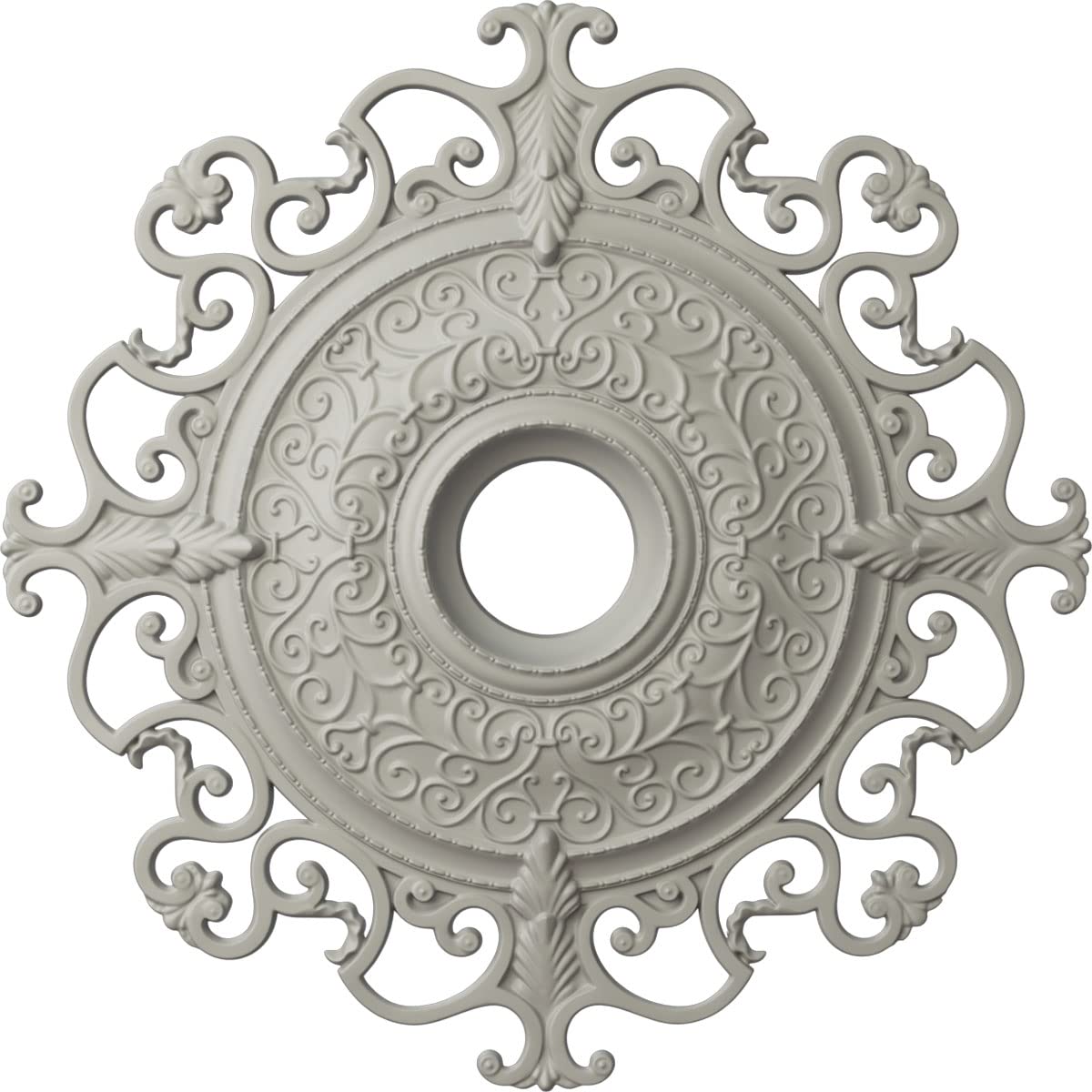 Ekena Millwork CM38OLPCF 38-Inch Orleans Ceiling Medallion - Hand-Painted Pot of Cream Finish, 38 3/8