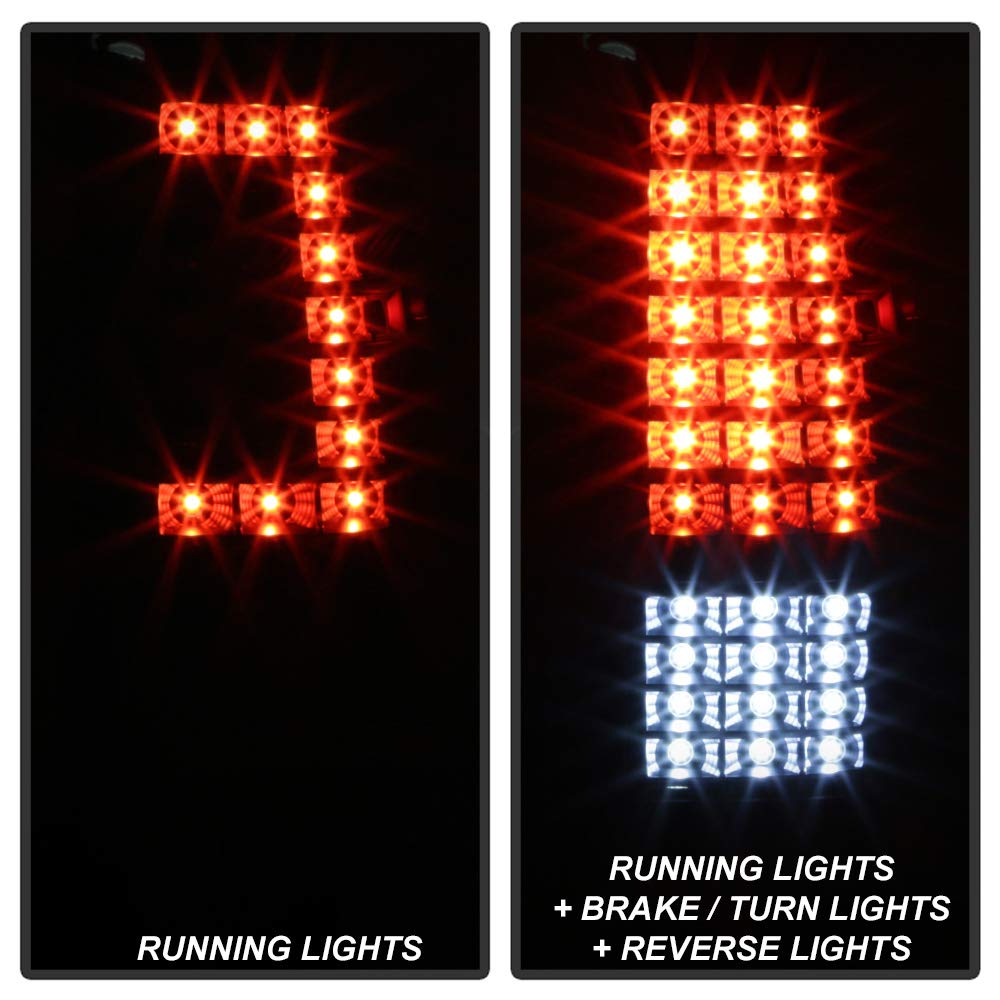 ACANII Full LED Tail Lights Brake Lamps for 1999-2002 Chevy Silverado 1500 2500 3500 & 99-06 GMC Sierra - Black C-Strip Style - Upgrade Your Truck Lighting for Night Driving & Enhanced Safety