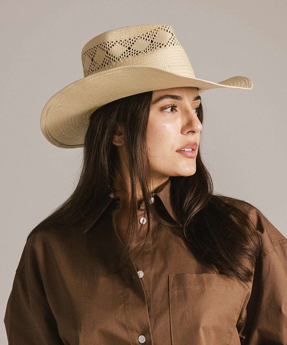 Cassidy Rancher Straw Hat for Women - Wide Brim Sun Hat with UPF 50+ Protection - Perfect for Beach, Gardening, and Outdoor Activities