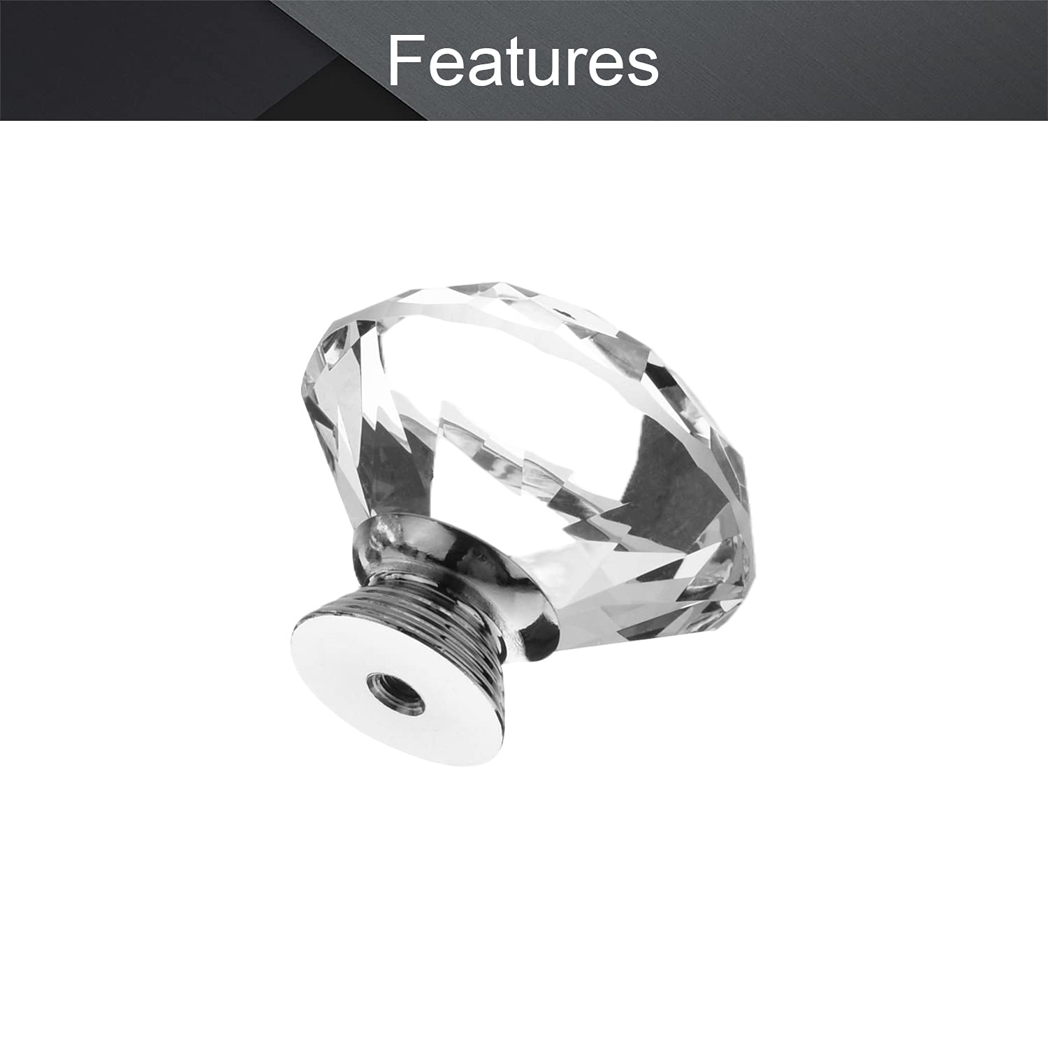 MroMax 4PCS Transparent Crystal Plastic Cabinet Knobs - Pull Handles for Drawers, Cupboards, Dressers, Bookcases & Wardrobes | Durable & Stylish Hardware for Home & Office Furniture