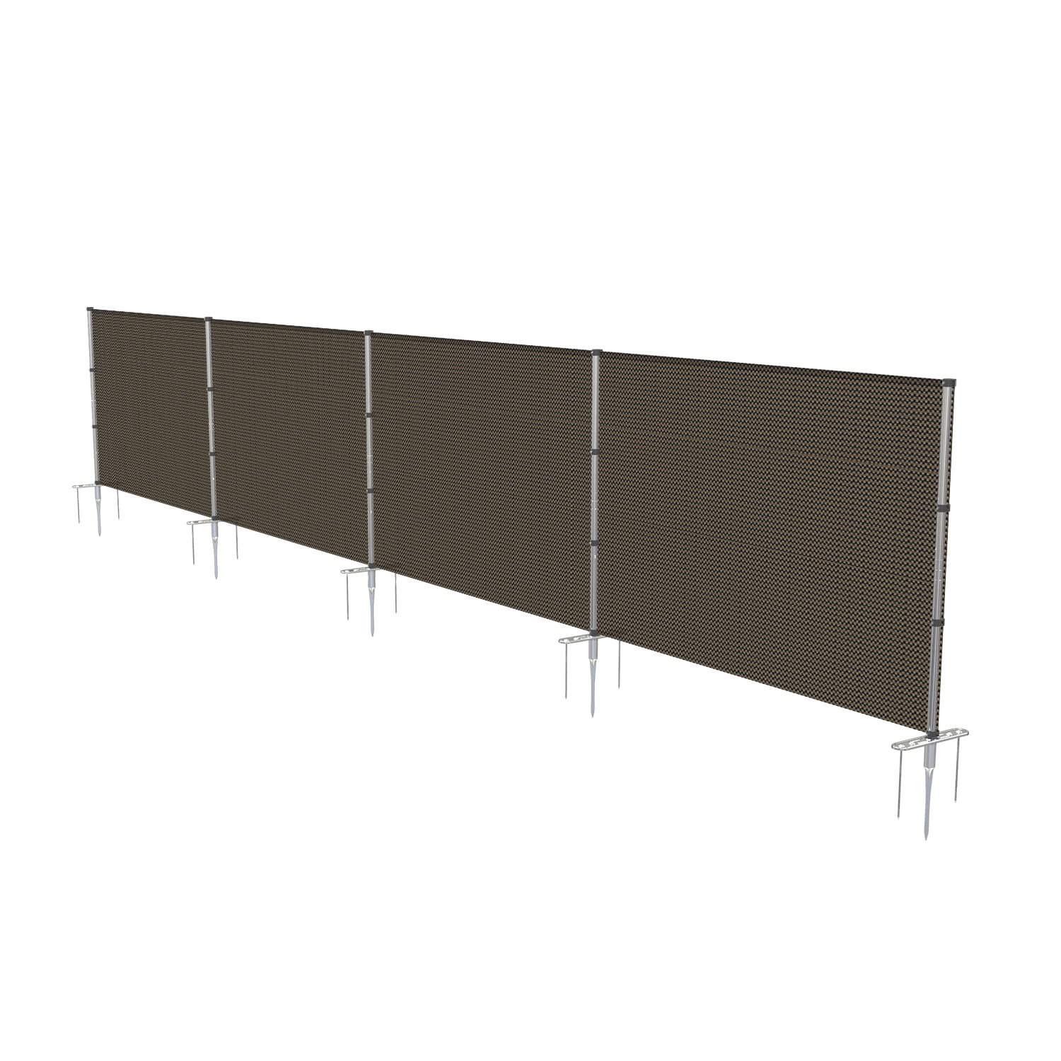 Coarbor 4'x40' Outdoor Removable Privacy Fence Panel - Brown Pool Fencing, Dog & Chicken Yard Barrier, Garden Border with Spikes Poles - Perfect for Backyards, Pools, Pet Areas & Vegetable Gardens