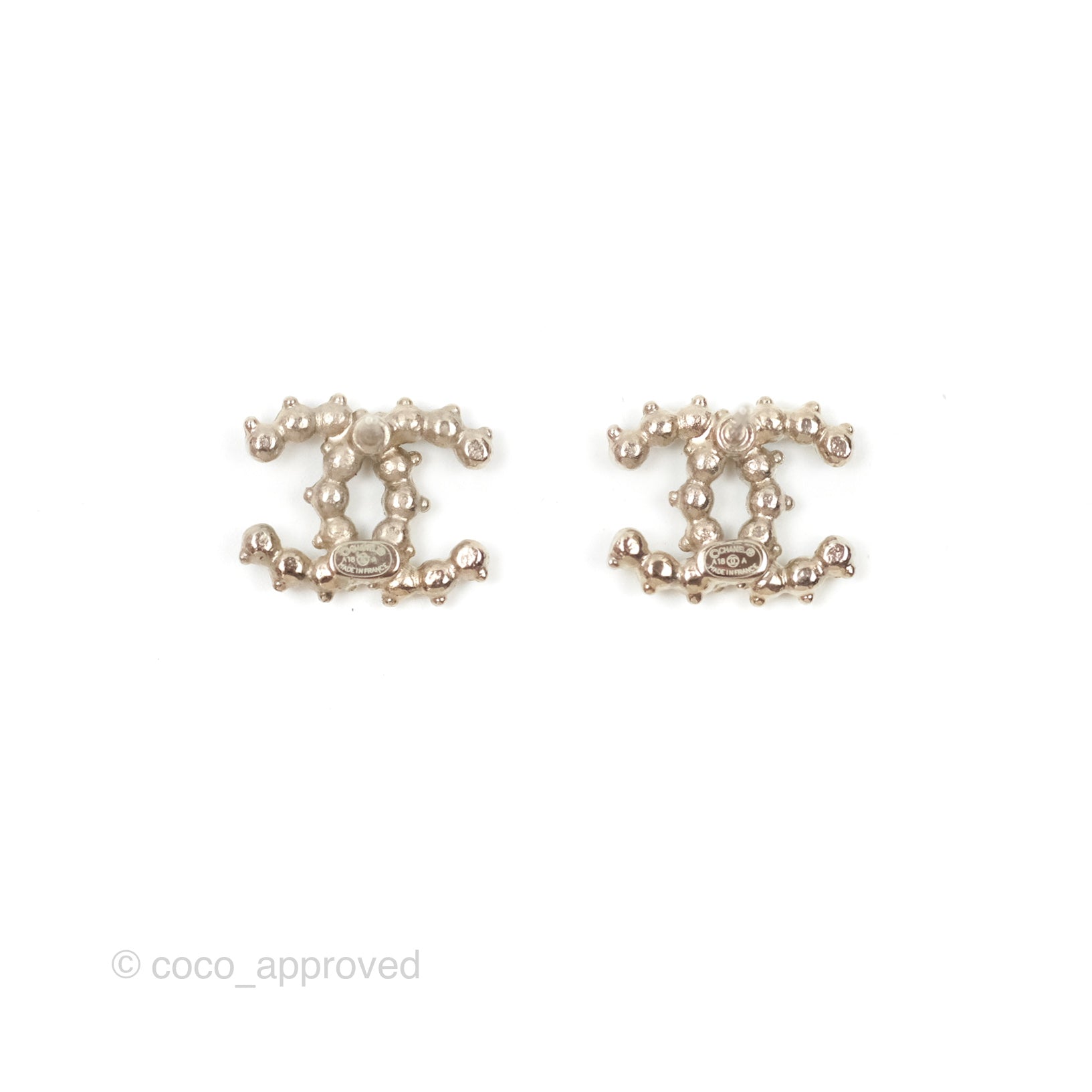 Chanel Black CC Logo Earrings Silver Tone 18A Collection - Elegant Fashion Jewelry for Women, Perfect for Parties, Weddings & Special Occasions