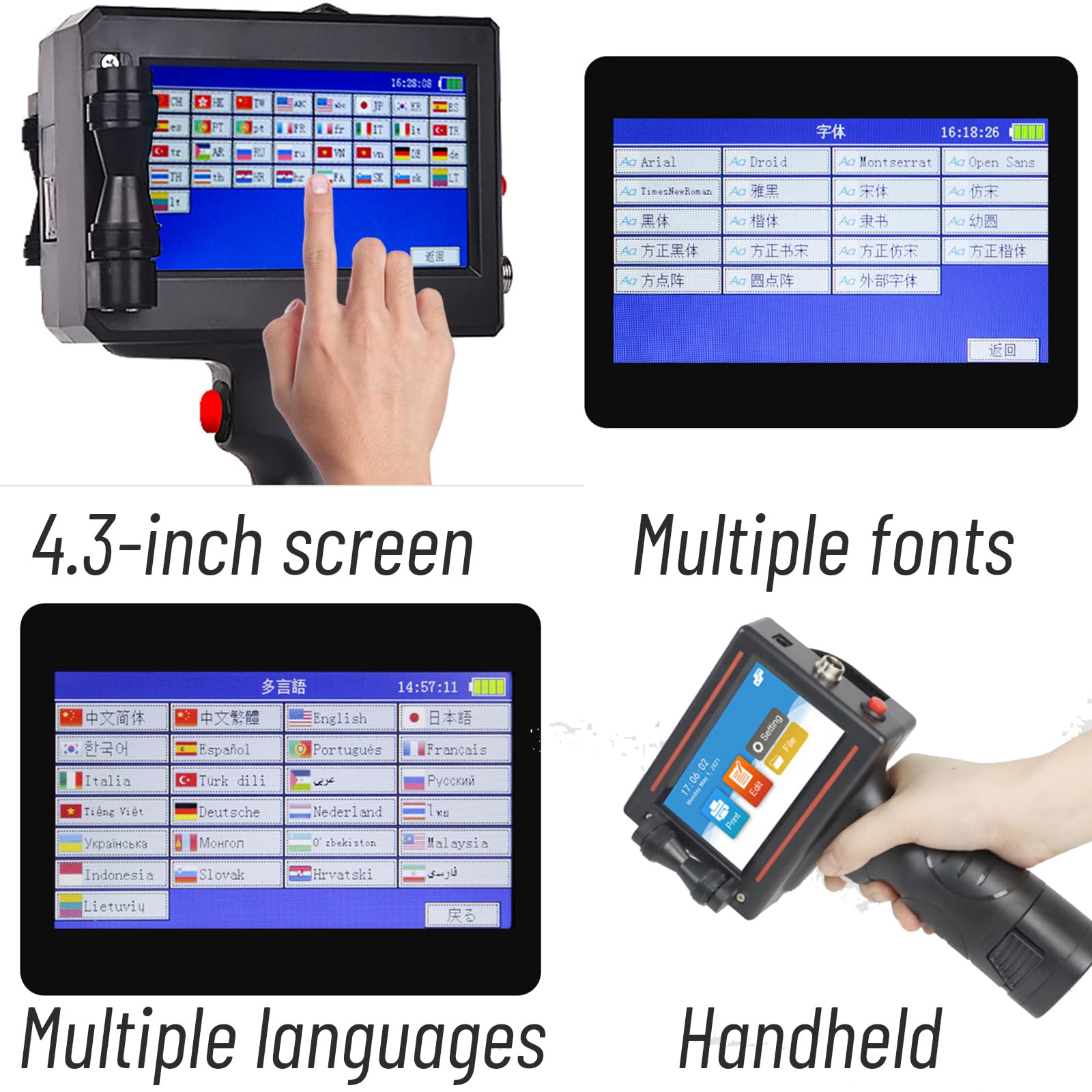 Lokarie Handheld Inkjet Printer Gun - Portable Label Printer with 4.3