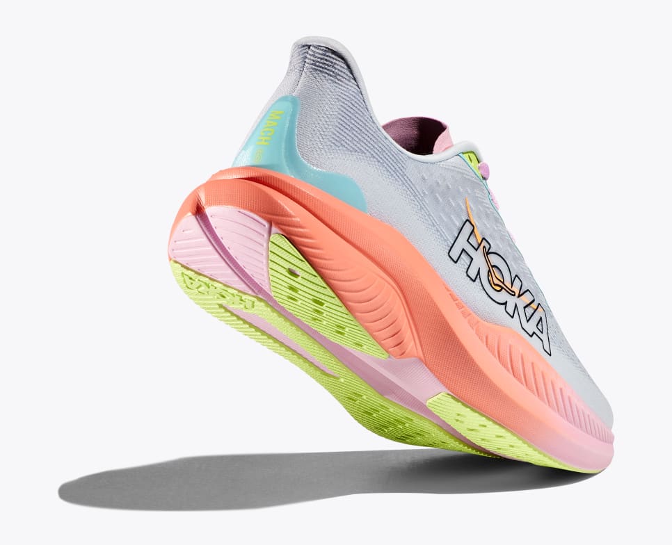 HOKA Women's Mach 6 Running Shoes Wide Width - Lightweight & Cushioned for Road Running - Illusion/Dusk Color - Perfect for Marathon Training & Daily Jogging