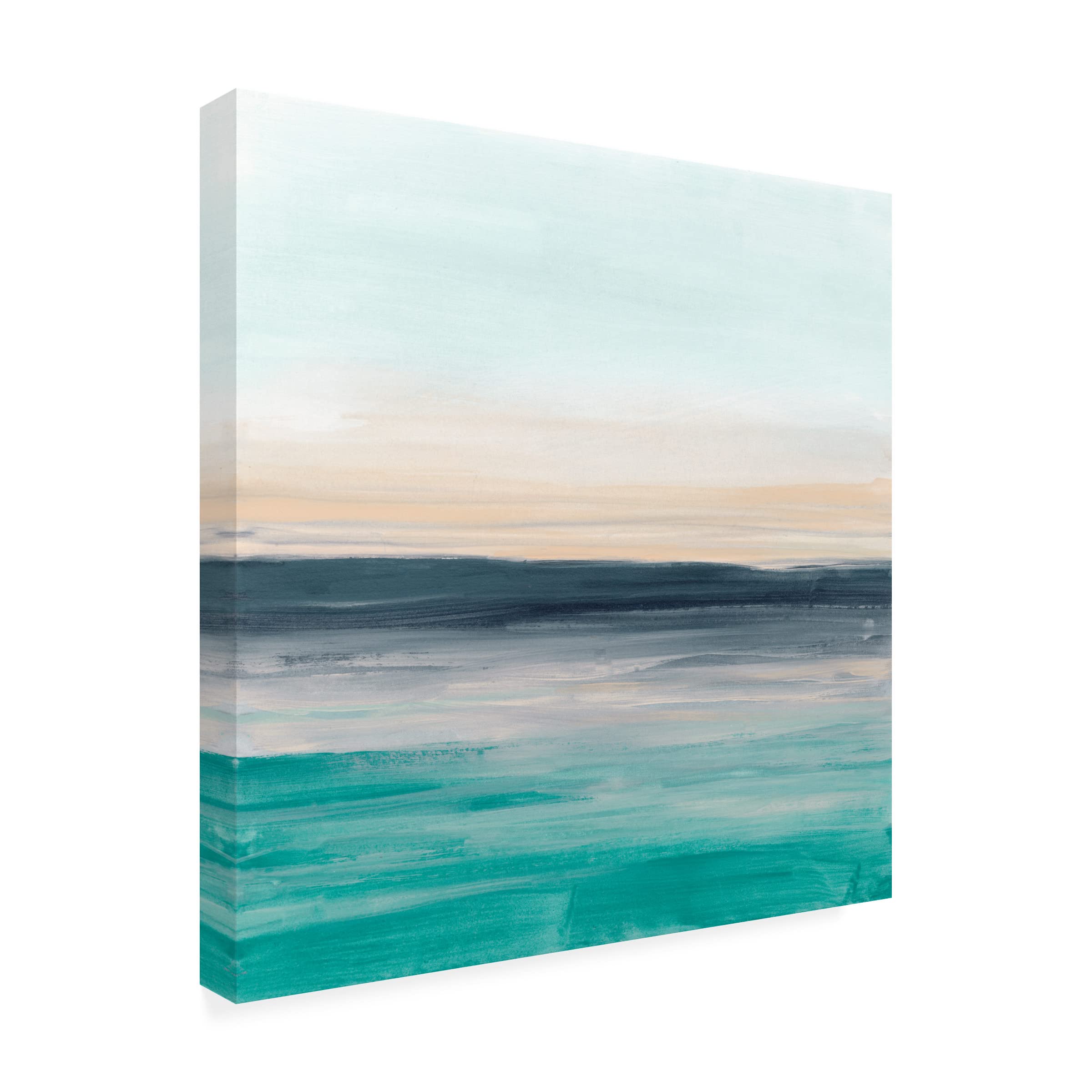 Trademark Fine Art 'Sea Rise I' Canvas Wall Art by June Erica Vess - Coastal Beach Home Decor for Living Room, Bedroom & Office