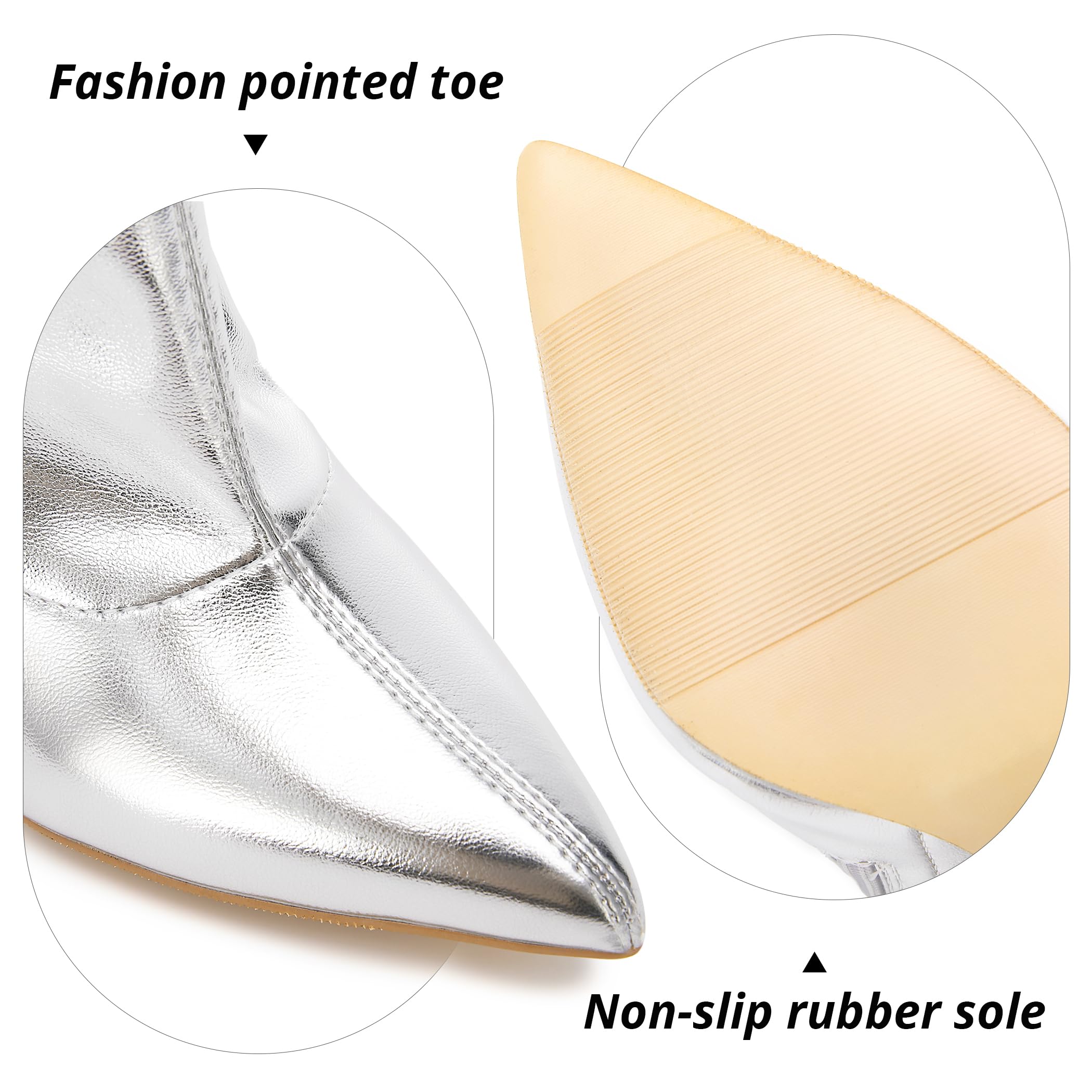 Women's Thigh High Boots - Chunky Heel Over The Knee Boots, Patent Leather PU Stretchy Tall Boots with Pointed Toe | Sexy Fashion GOGO Boots for Prom, Party & Night Out | Knee High Boots for Women