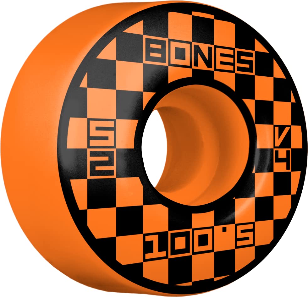 Bones Wheels OG Formula 100A Block Party V4 Wide Skateboard Wheels - High Performance Wheels for Street Skating, Park Riding & Cruising
