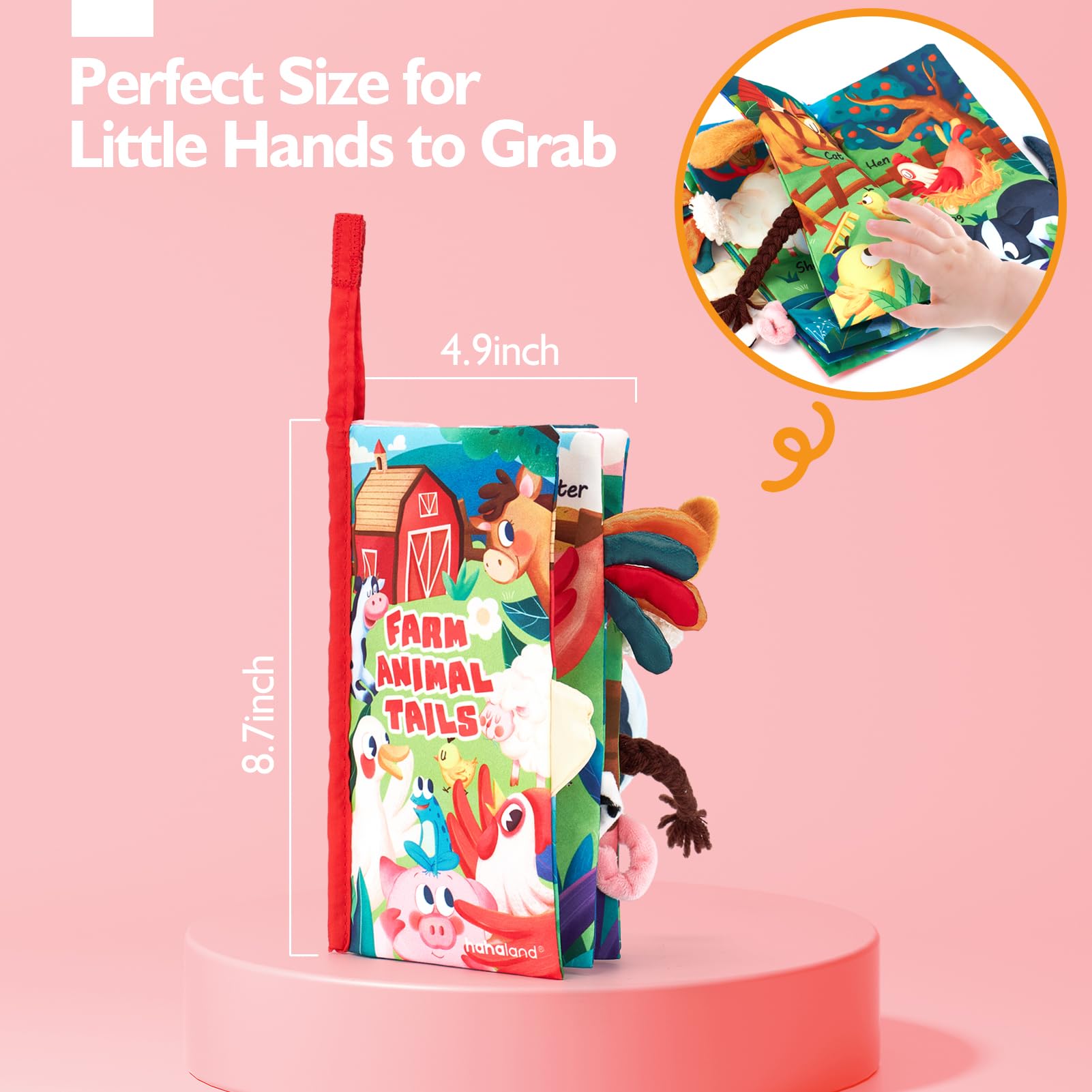 Hahaland High Contrast Baby Books 0-12 Months - Infant Tummy Time Toy & Sensory Touch & Feel Book for Early Learning - Perfect Newborn Gift for Boys & Girls - Great for Nursery, Playtime & Developmental Stimulation
